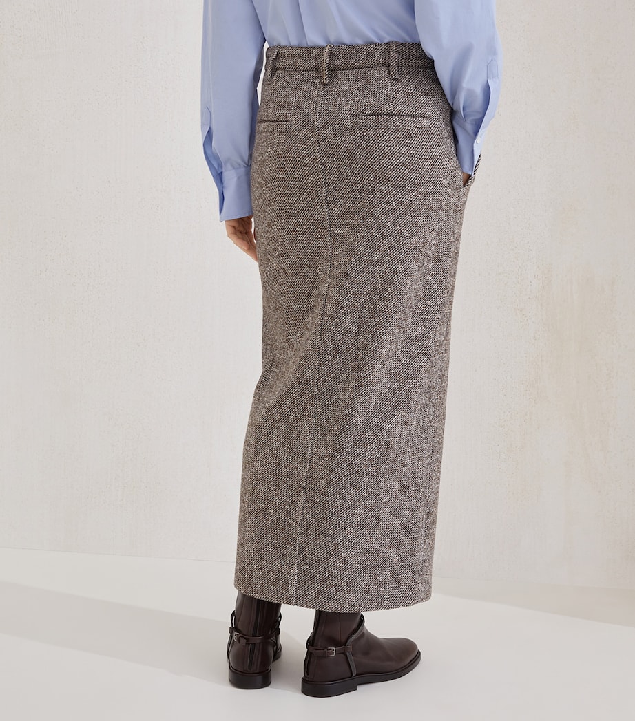 Wool-Silk Mélange Pencil Skirt C6321 Image 3