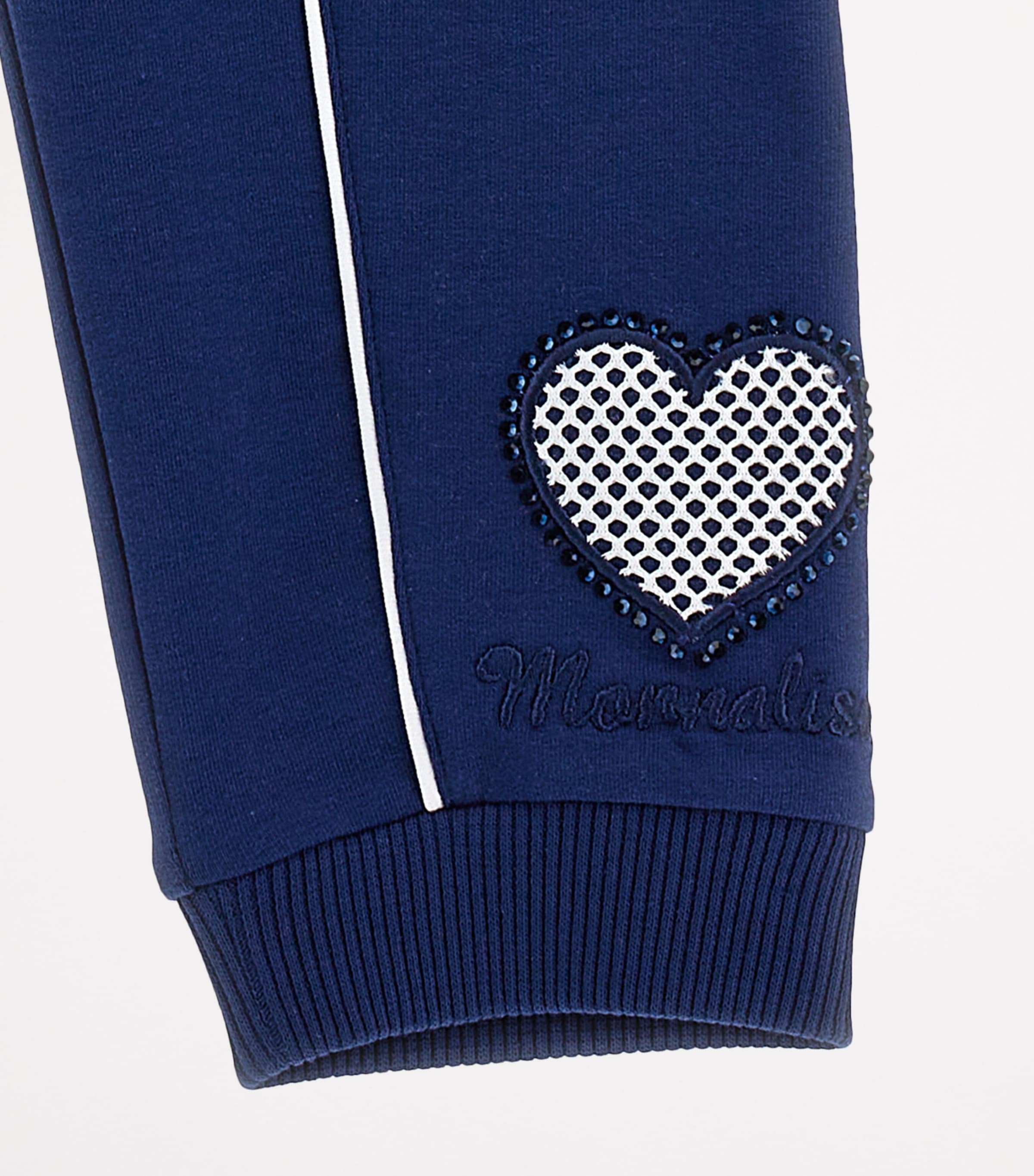 Stretch-Cotton Heart Sweatpants (2-14 Years) BLU + BIANCO Image 3