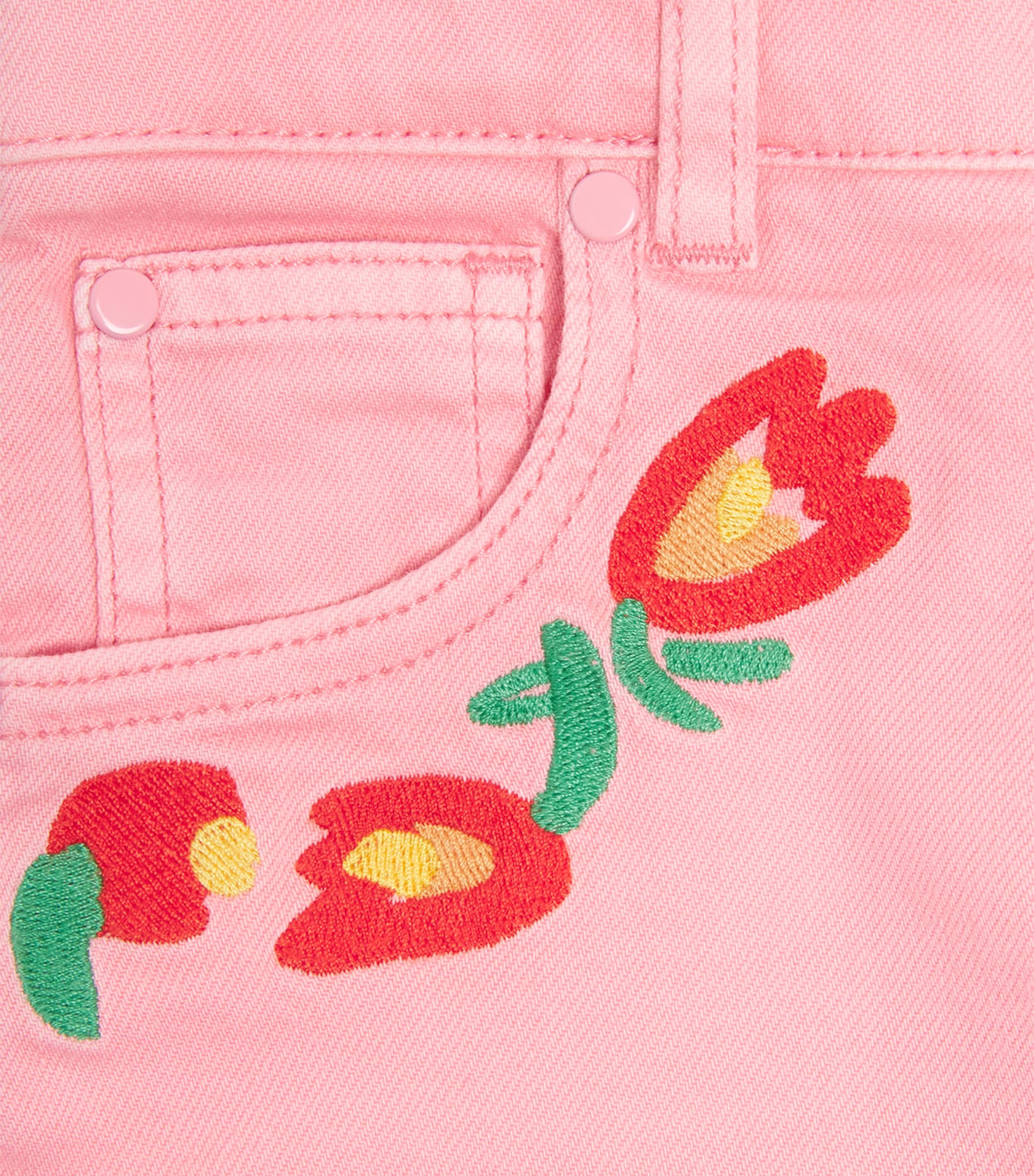 Embroidered Denim Shorts (3-14 Years) 509PINK Image 4