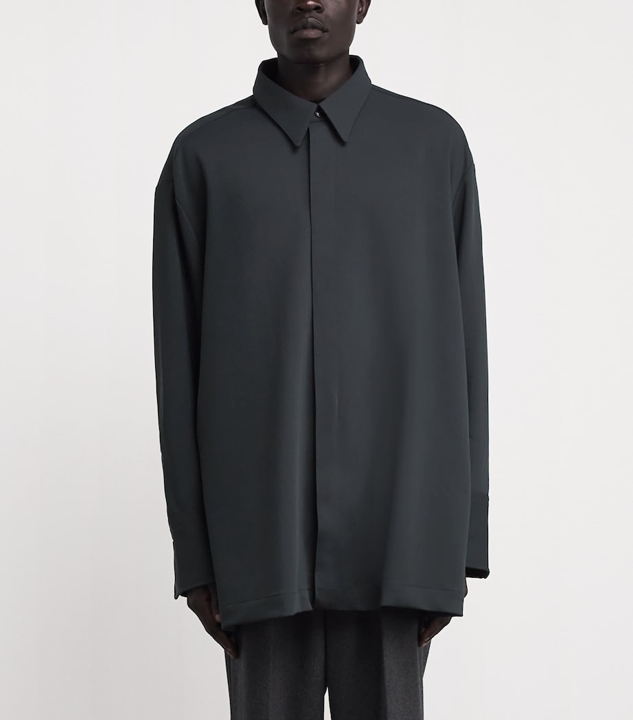 Wool Oversized Shirt 020 - ANTHRACITE Image 3