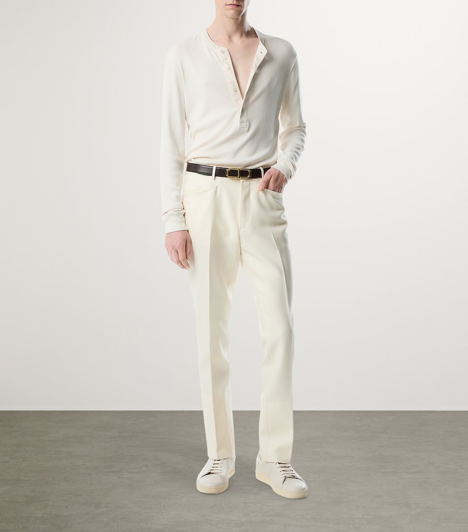 Long-Sleeve Henley Top AW004 Image 2