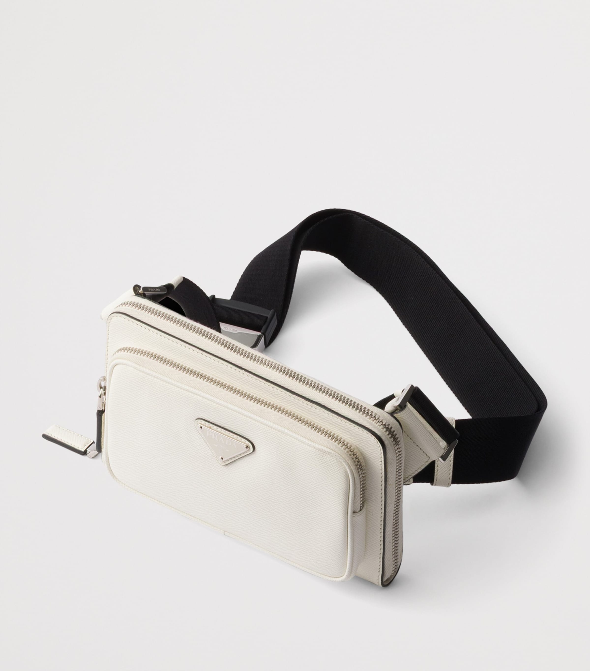 Prada Saffiano Leather Belt Bag White Image 3