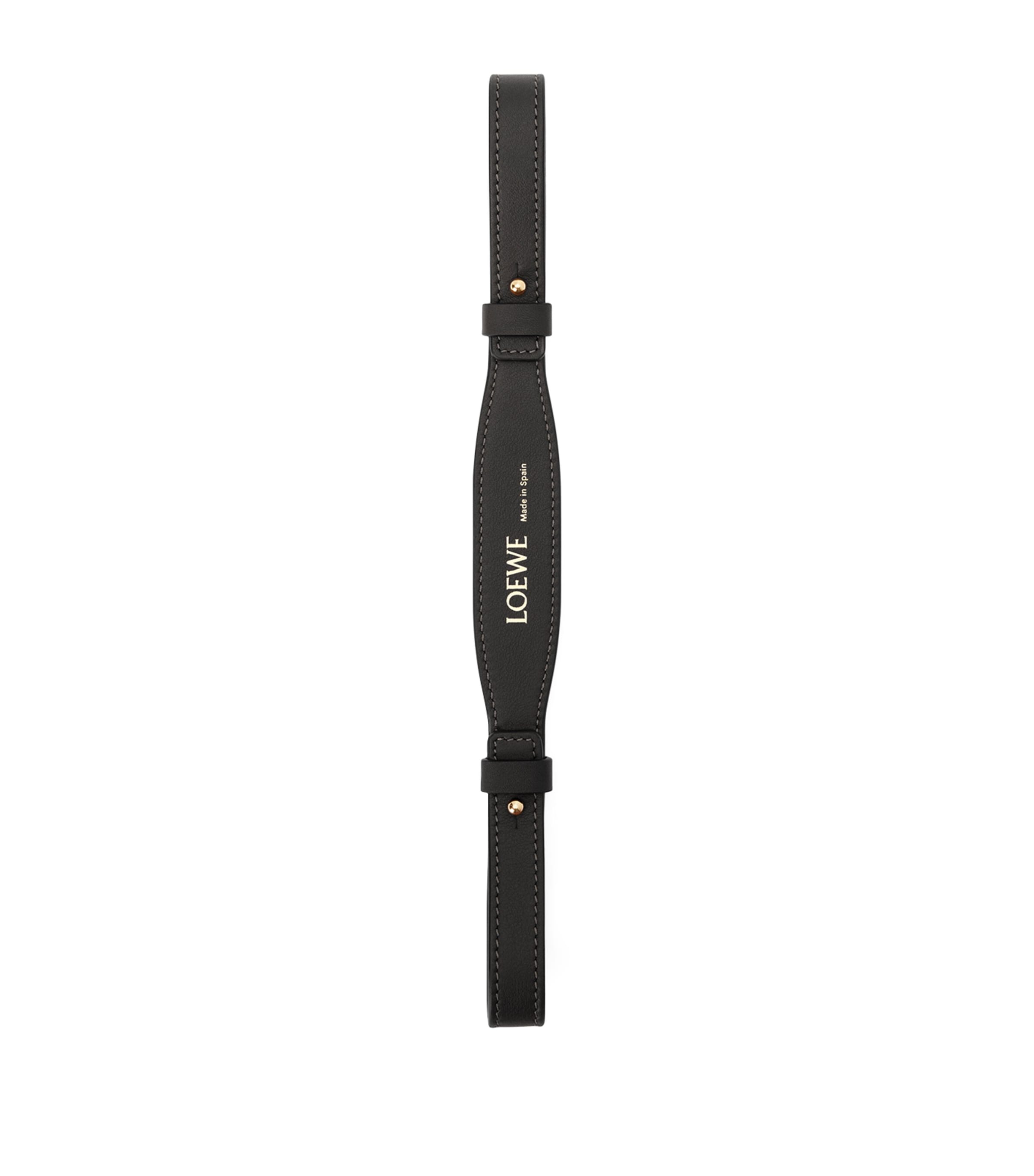 Leather Logo Short Strap BLACK Image 1