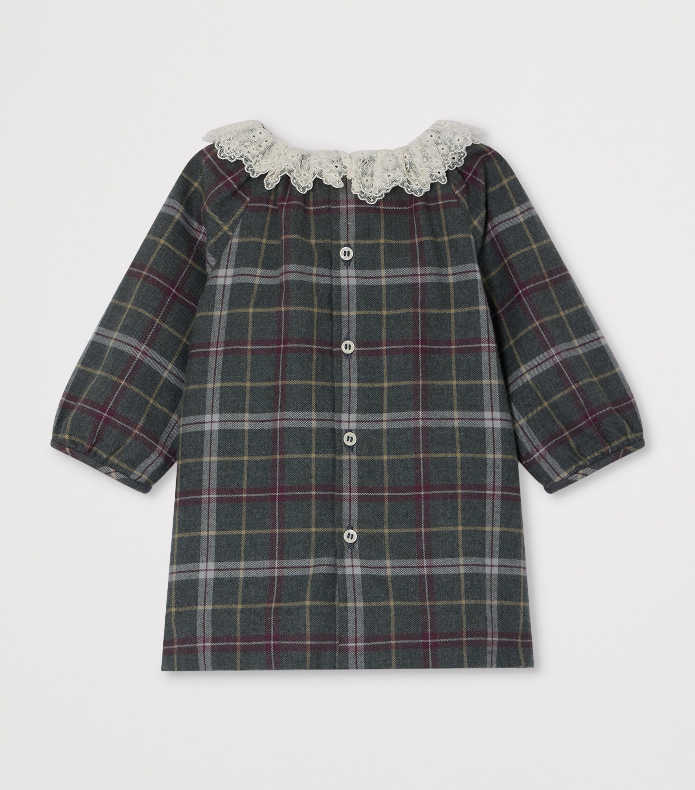 Cotton Tartan Dress (6-18 Months) CA GRIS CHINE Image 2