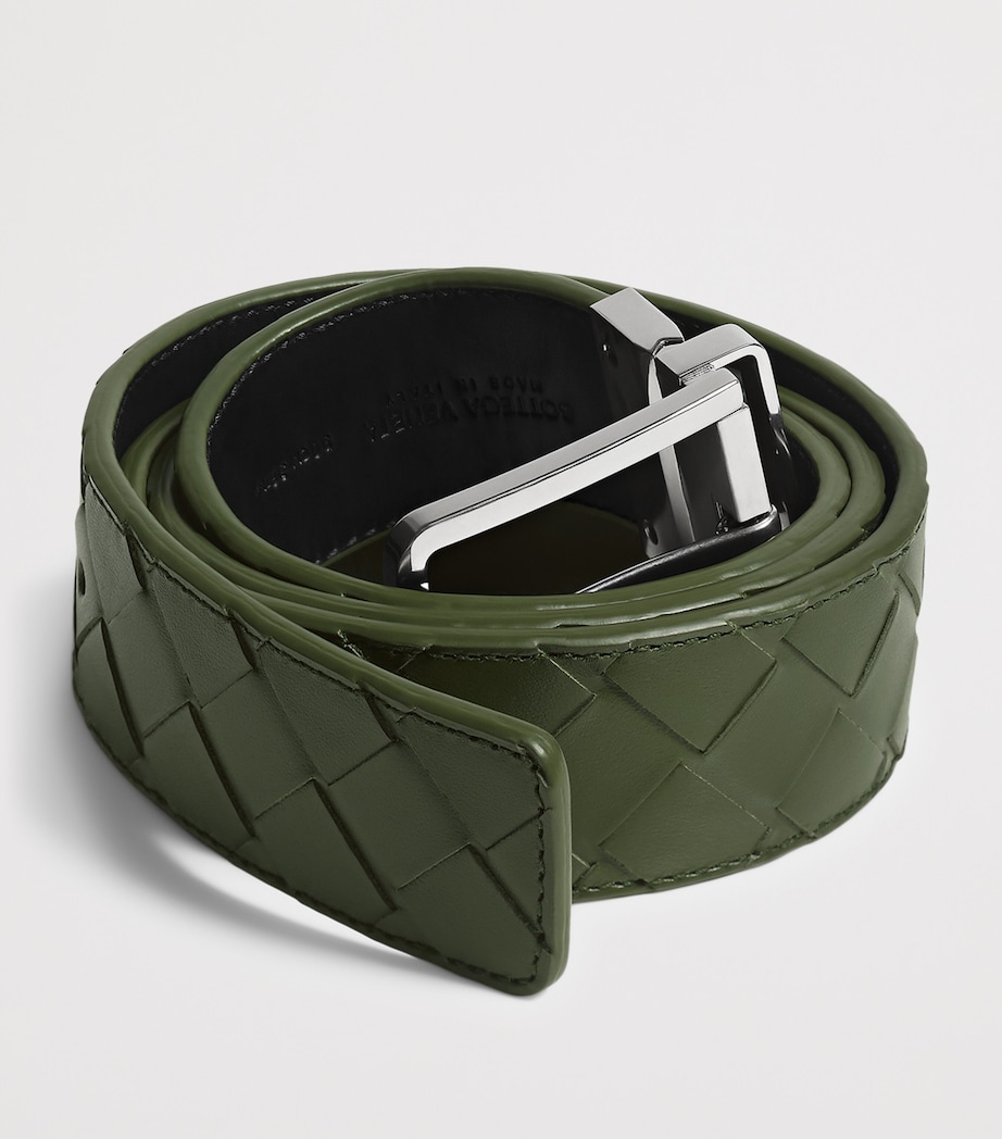 Bottega Veneta Leather Intrecciato Reversible Belt Image 3