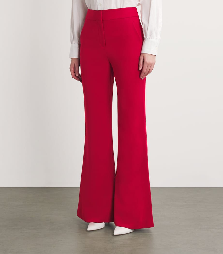 Flared Lebone Tailored Trousers R0023 CRIMSON Image 3