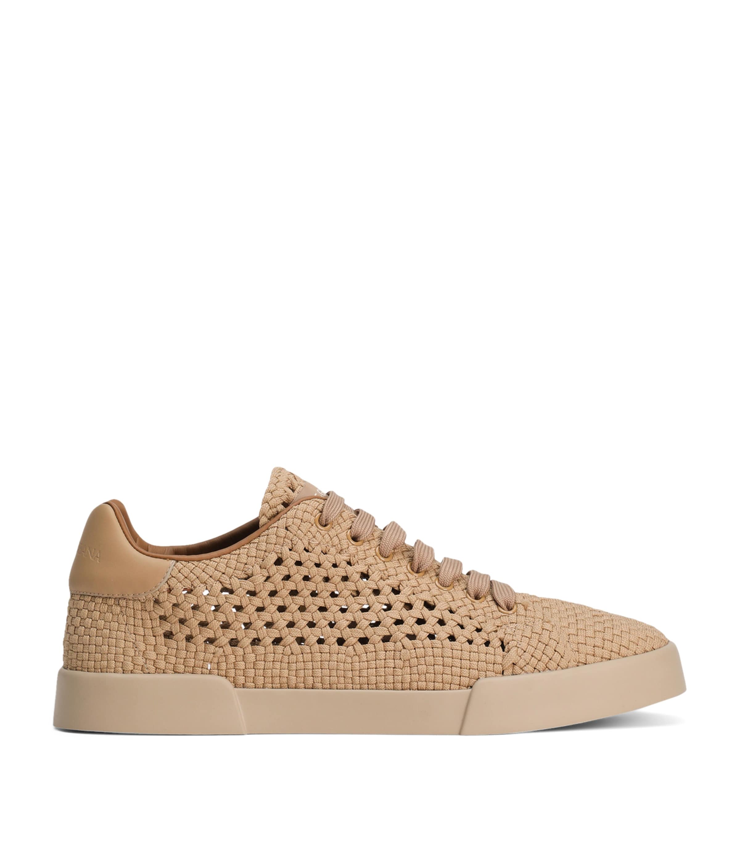 Dolce&Gabbana Woven Portofino Sneakers Beige/beige Image 1