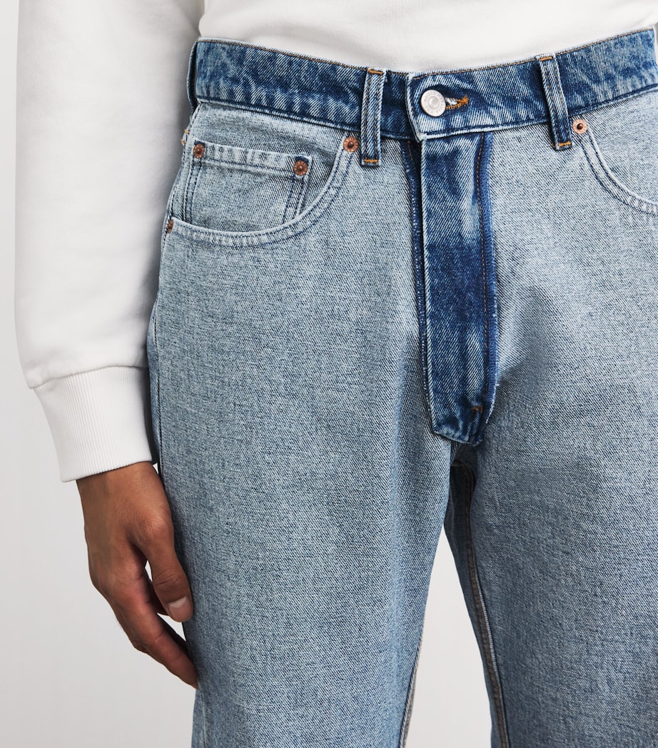 Light Wash Waistband-Detail Jeans 967 - MEDIUM BLUE Image 6