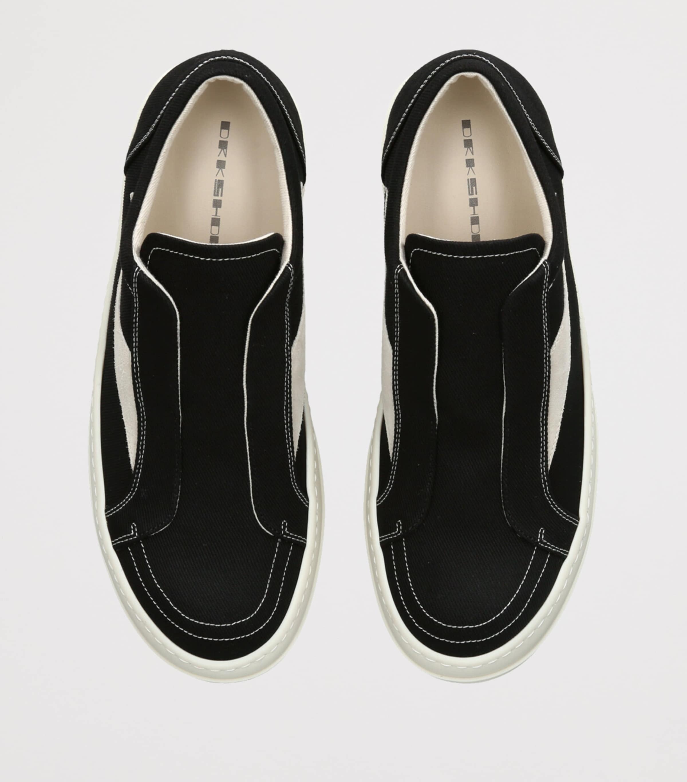 Rick Owens DRKSHDW Canvas Laceless DRKSHDW Low-Top Sneakers Blk/white Image 4