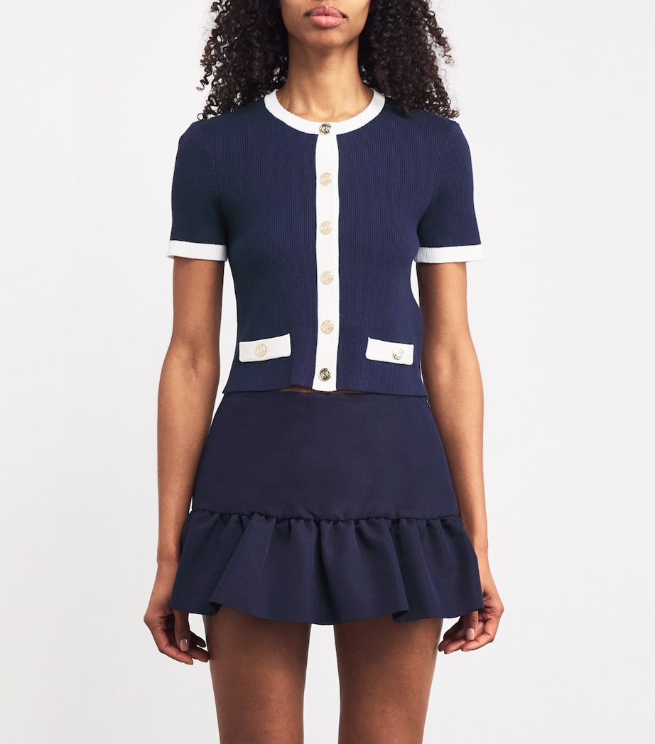 Cropped Cardigan NAVY / ECRU Image 3