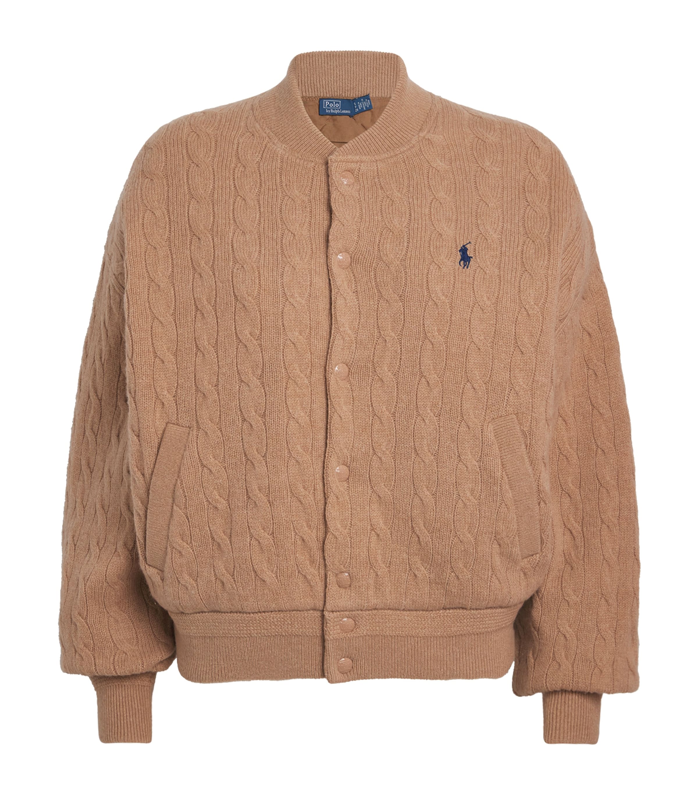 Polo Ralph Lauren Wool-cashmere Bomber Jacket In Brown