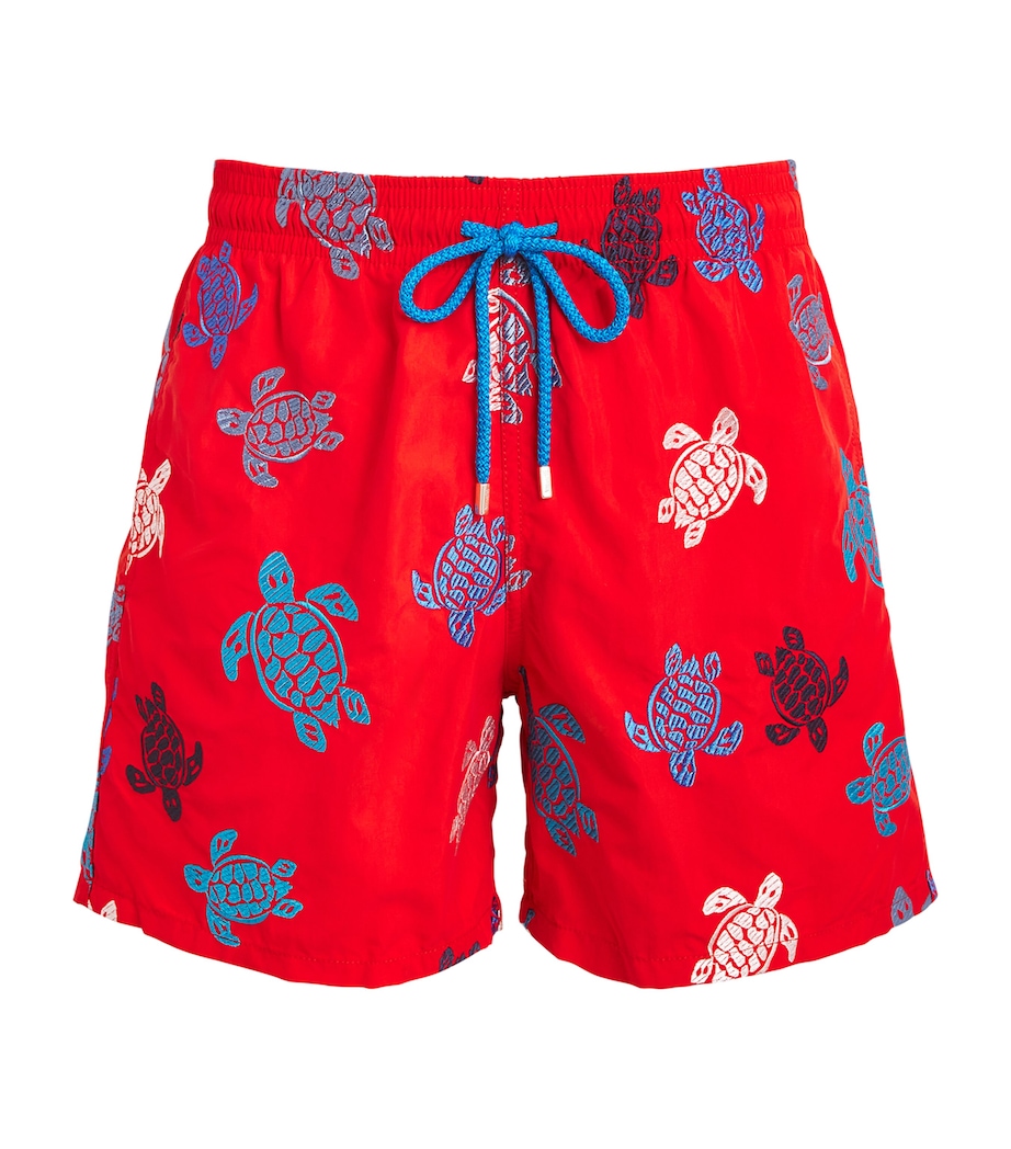 Embroidered Turtle Swim Shorts 201-COQUELICOT Image 1