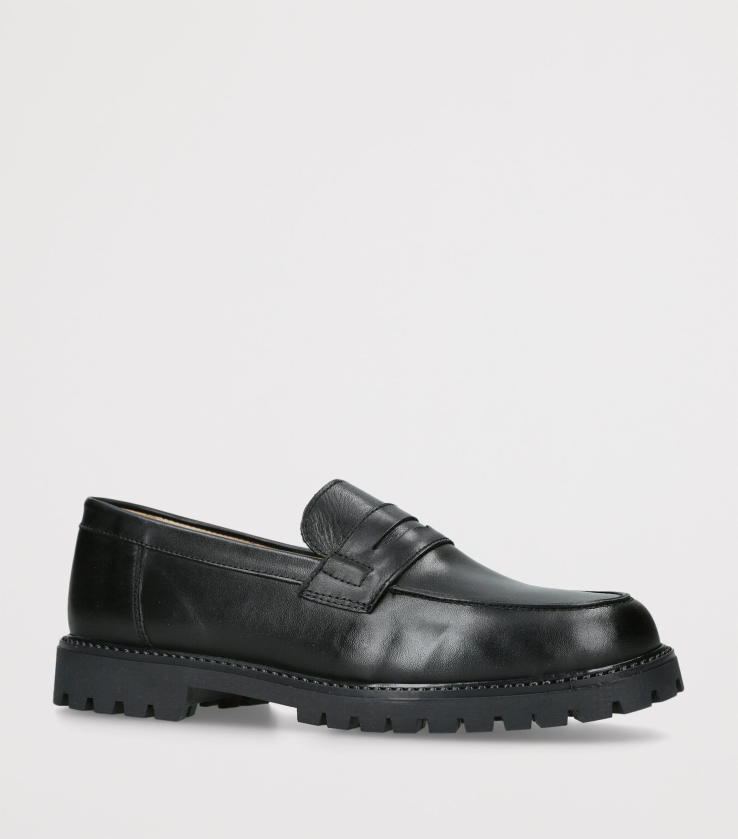 papouelli Leather Maximus Loafers Black Image 3
