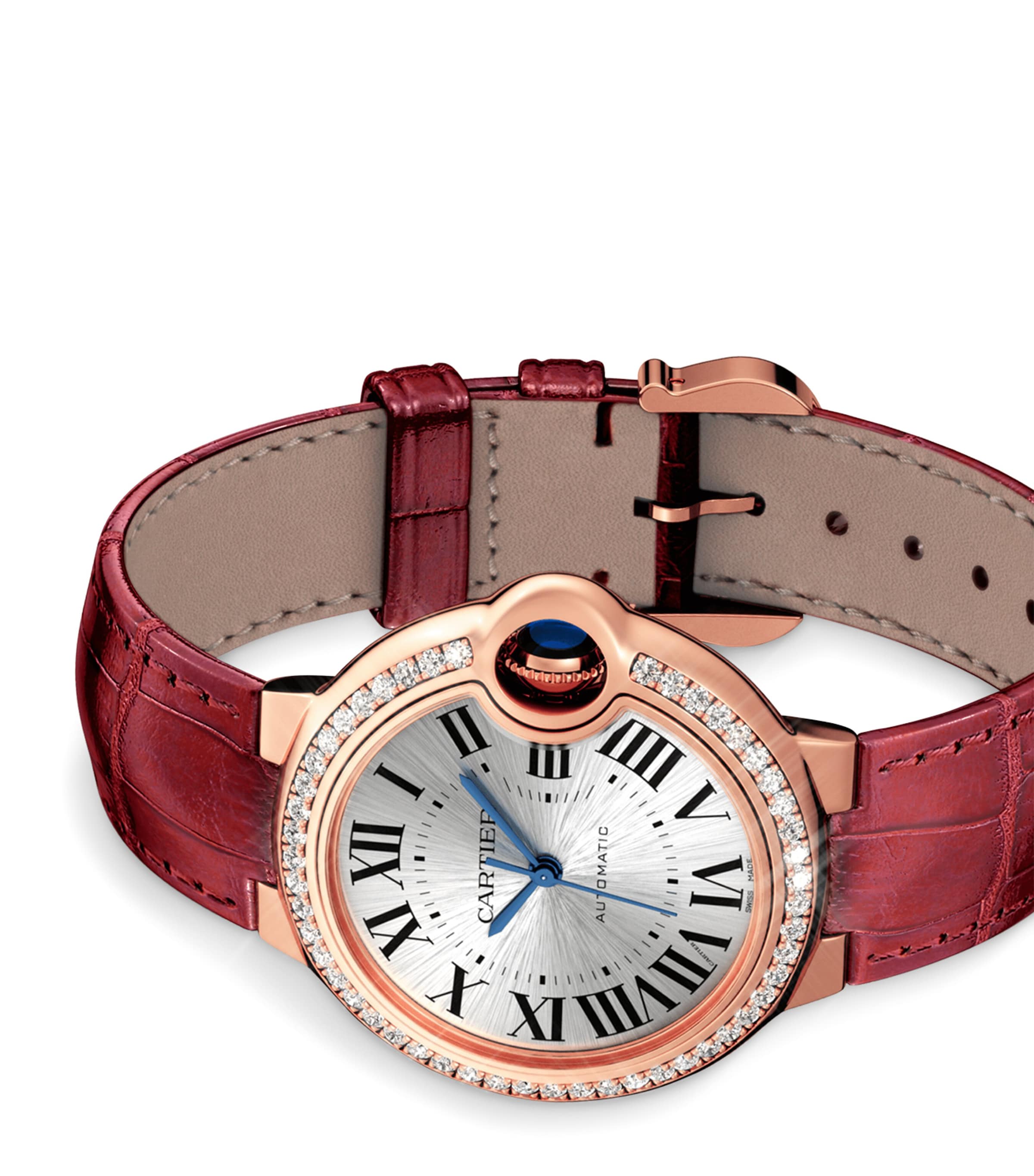 Rose Gold and Diamond Ballon Bleu de Cartier Watch 33mm GREY Image 5