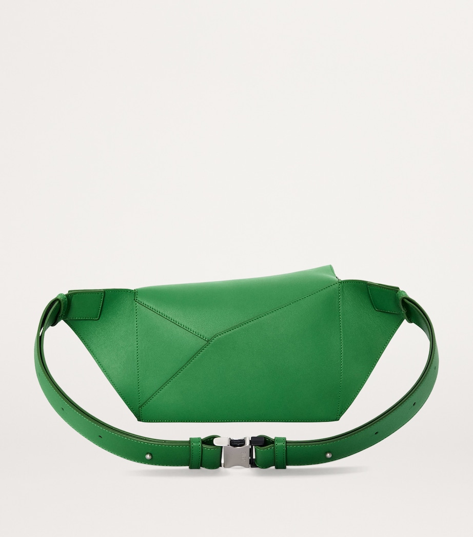 Small Leather Puzzle Edge Belt Bag TROPICAL GREEN Image 4