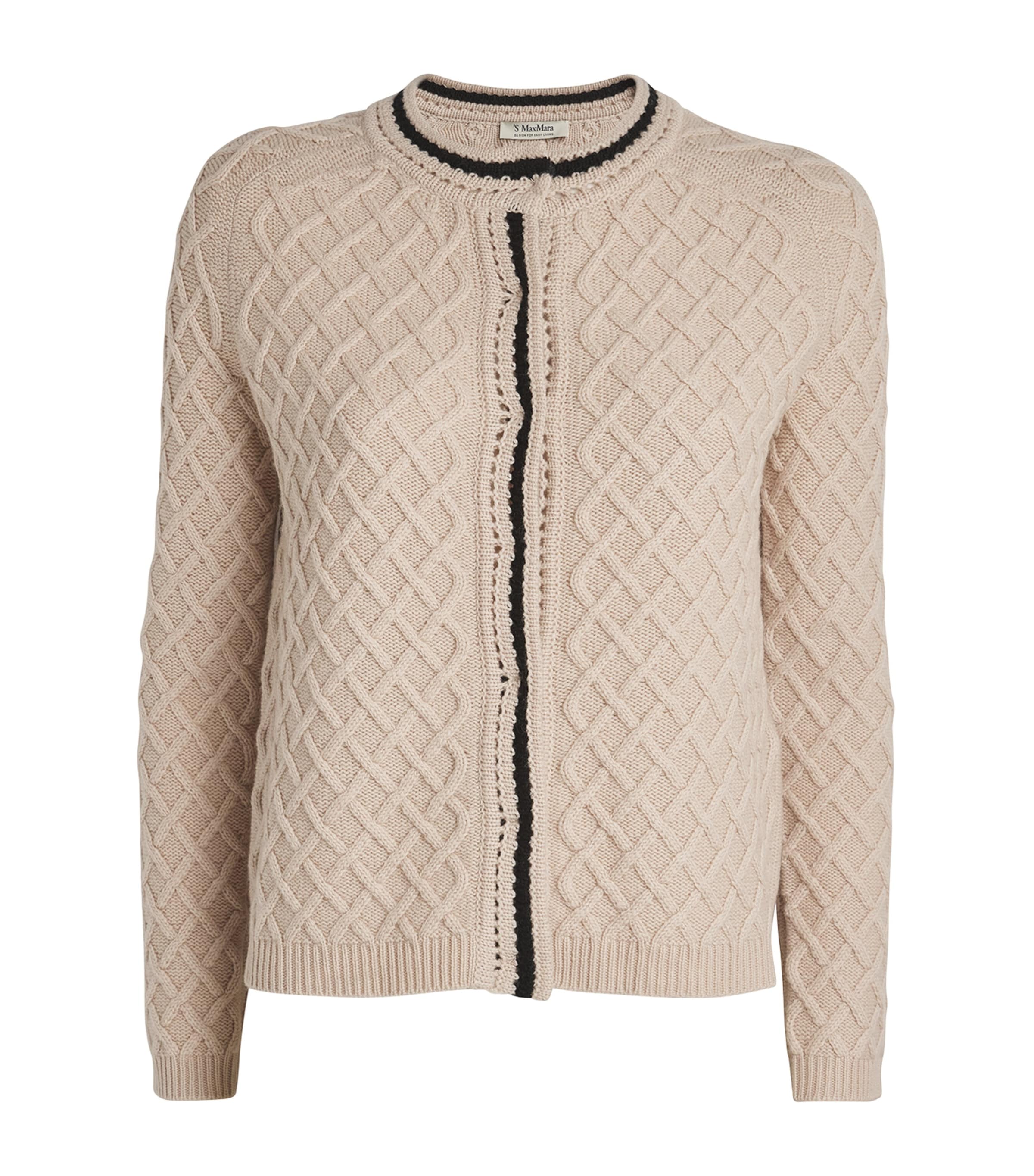 Max Mara Cable-knit Cardigan In White