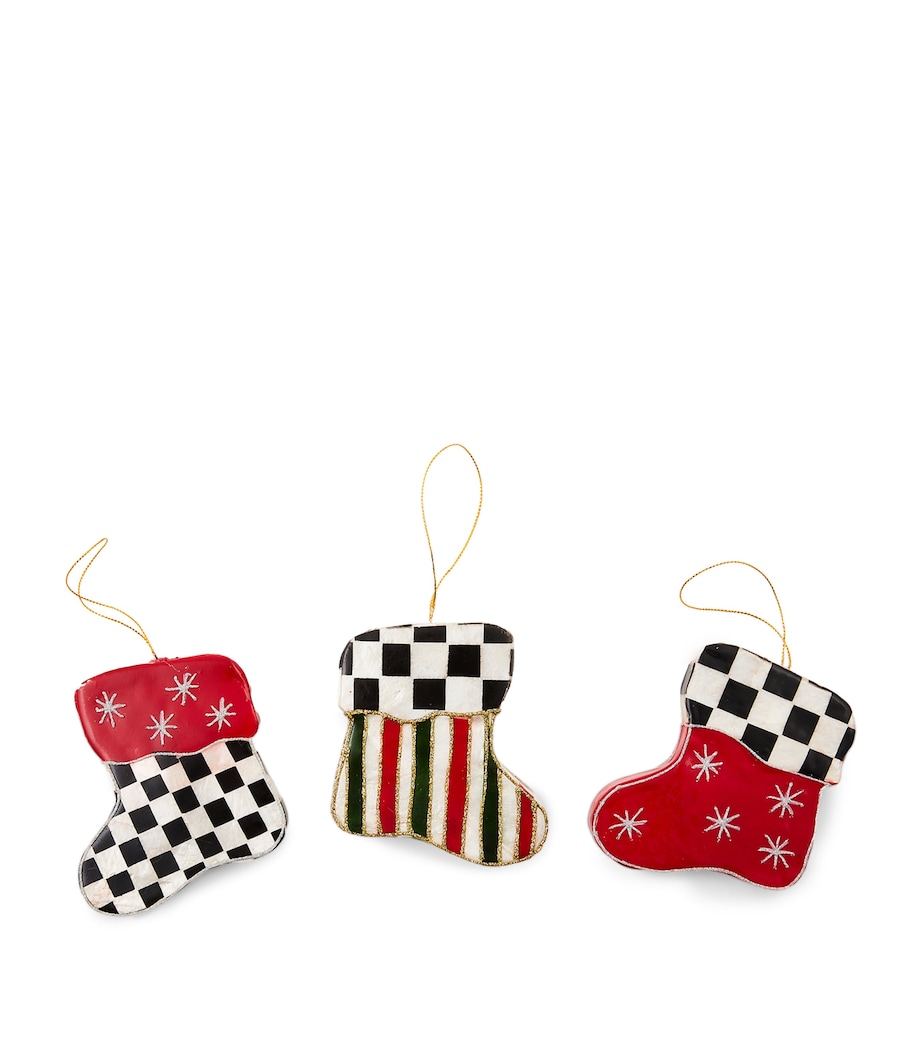 Patterned Cozy Stocking Tree Decorations (Set of 3) MULTI Image 1