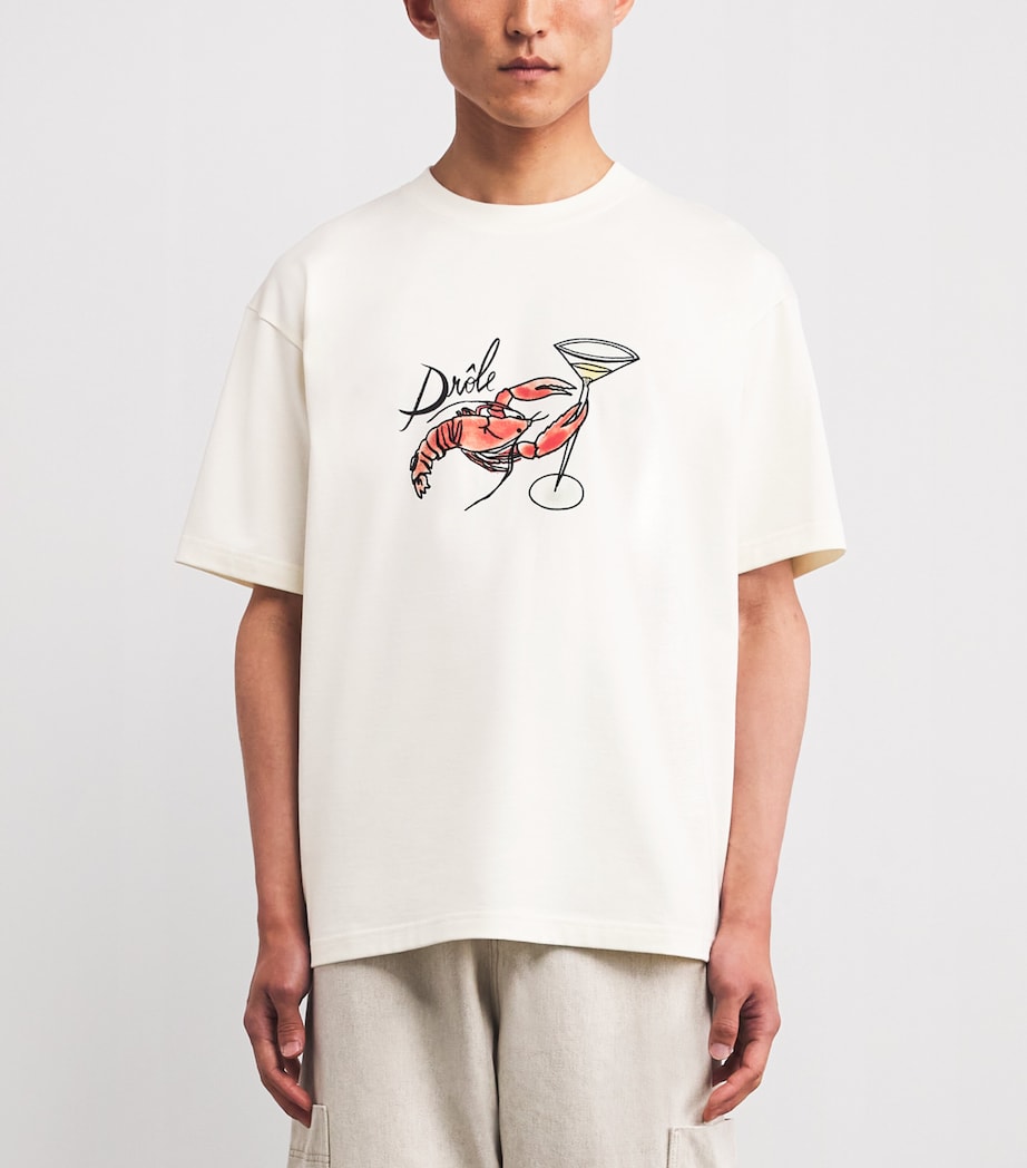 Cotton Lobster Martini T-Shirt OW / OFF WHITE Image 3