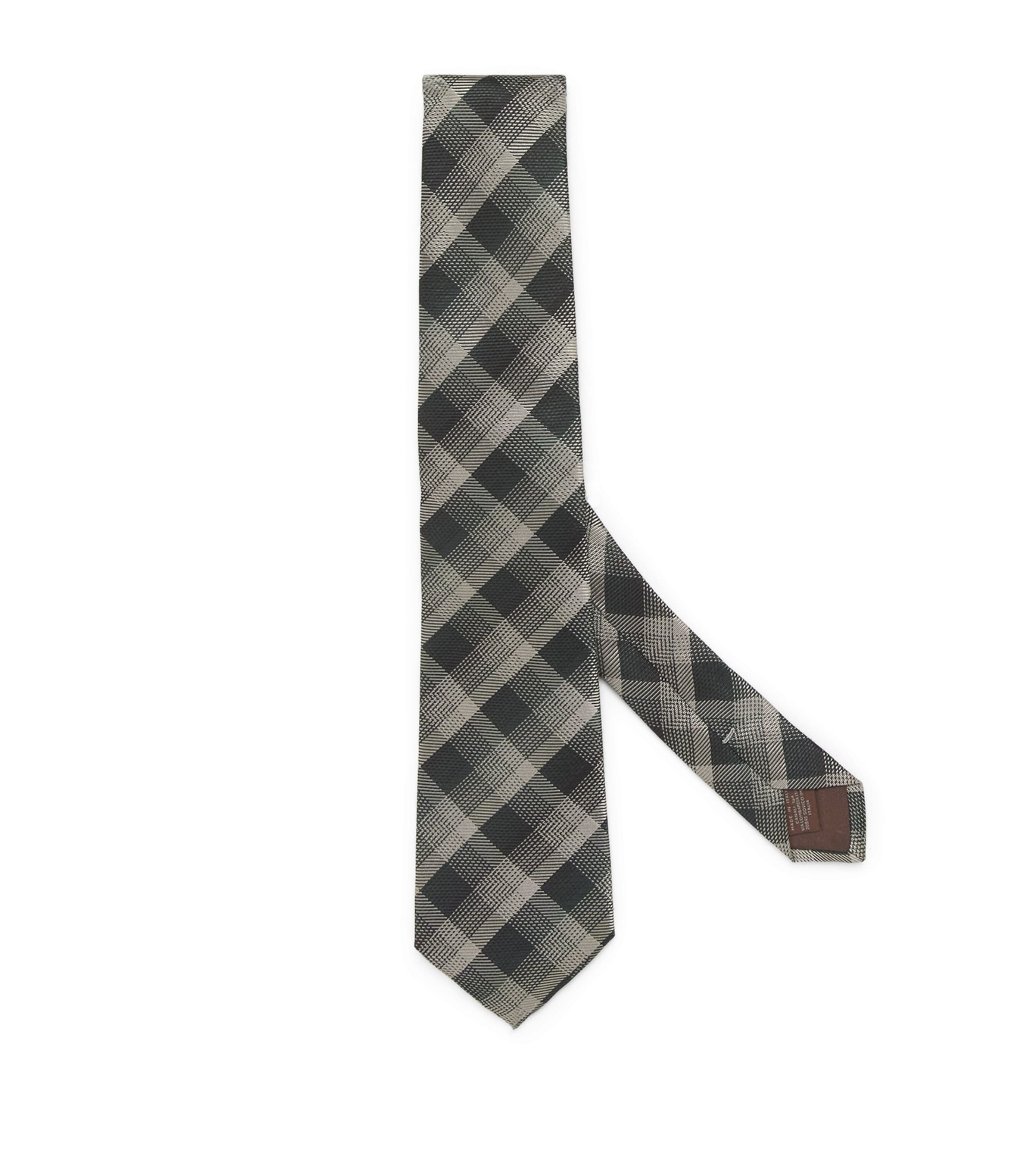 Canali Silk Jacquard Tie In Green