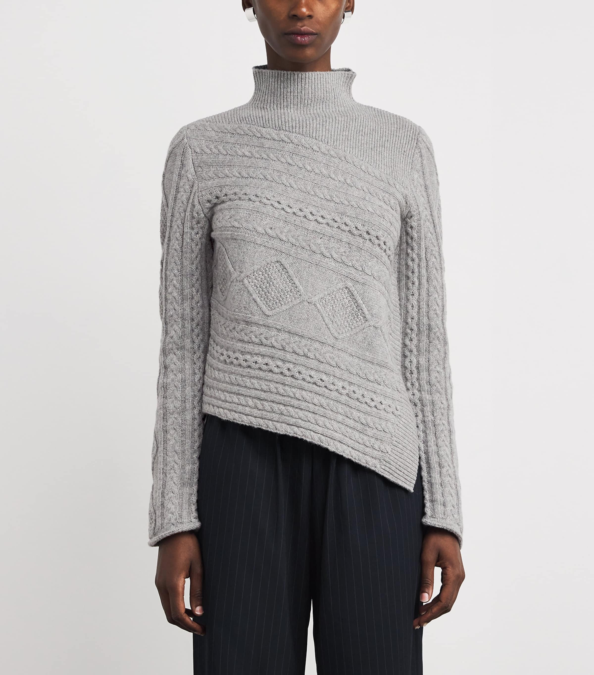 Wool-Blend Rollneck Sweater HEATHER GREY Image 3
