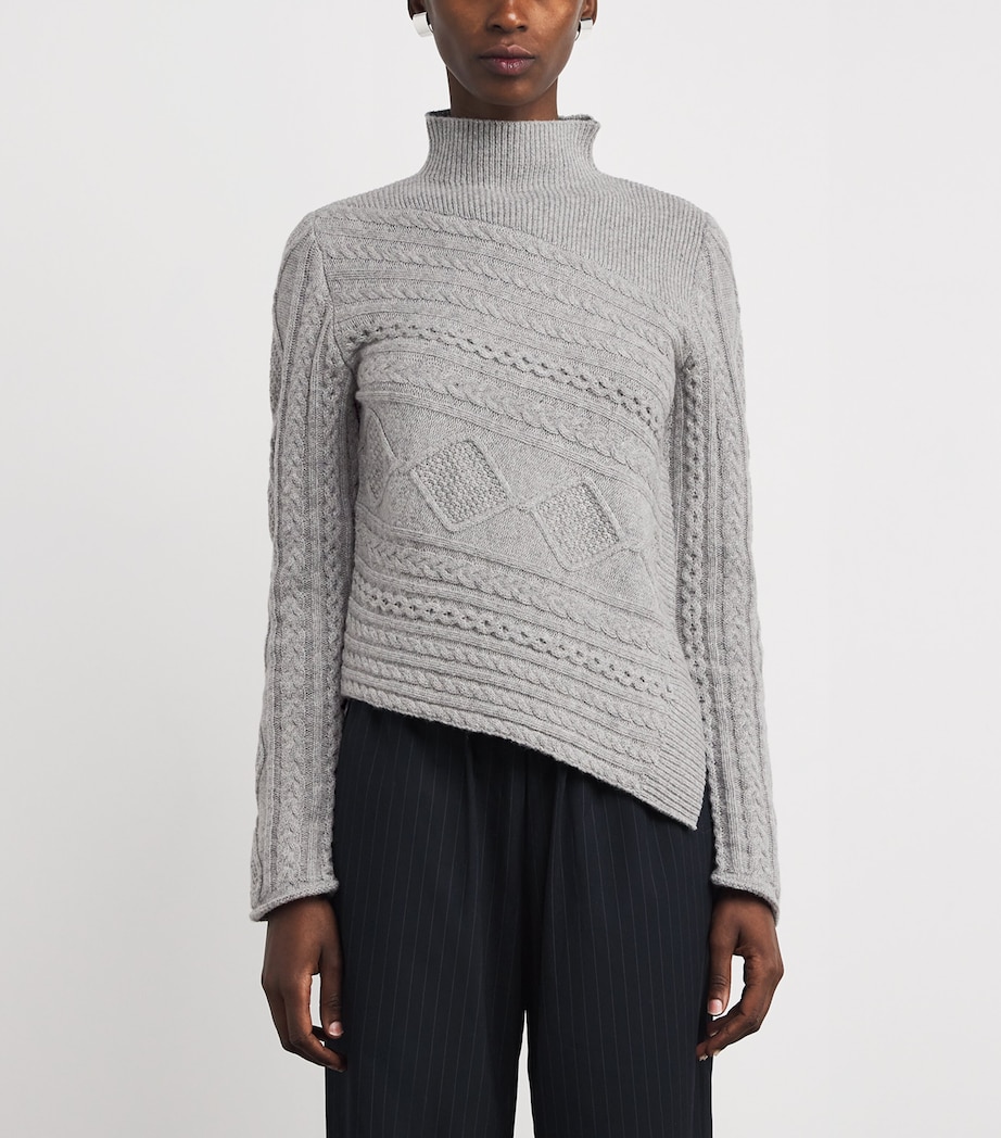Wool-Blend Rollneck Sweater HEATHER GREY Image 3