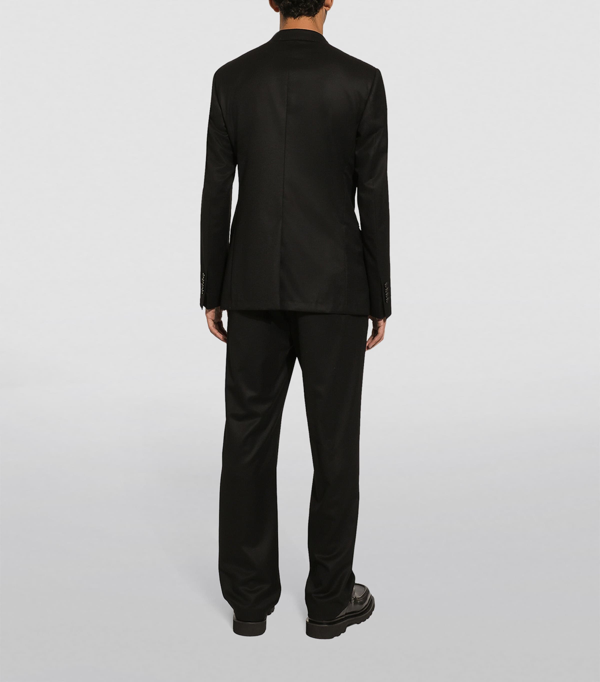 Virgin Wool Double-Breasted Blazer N0000-BLACK Image 3