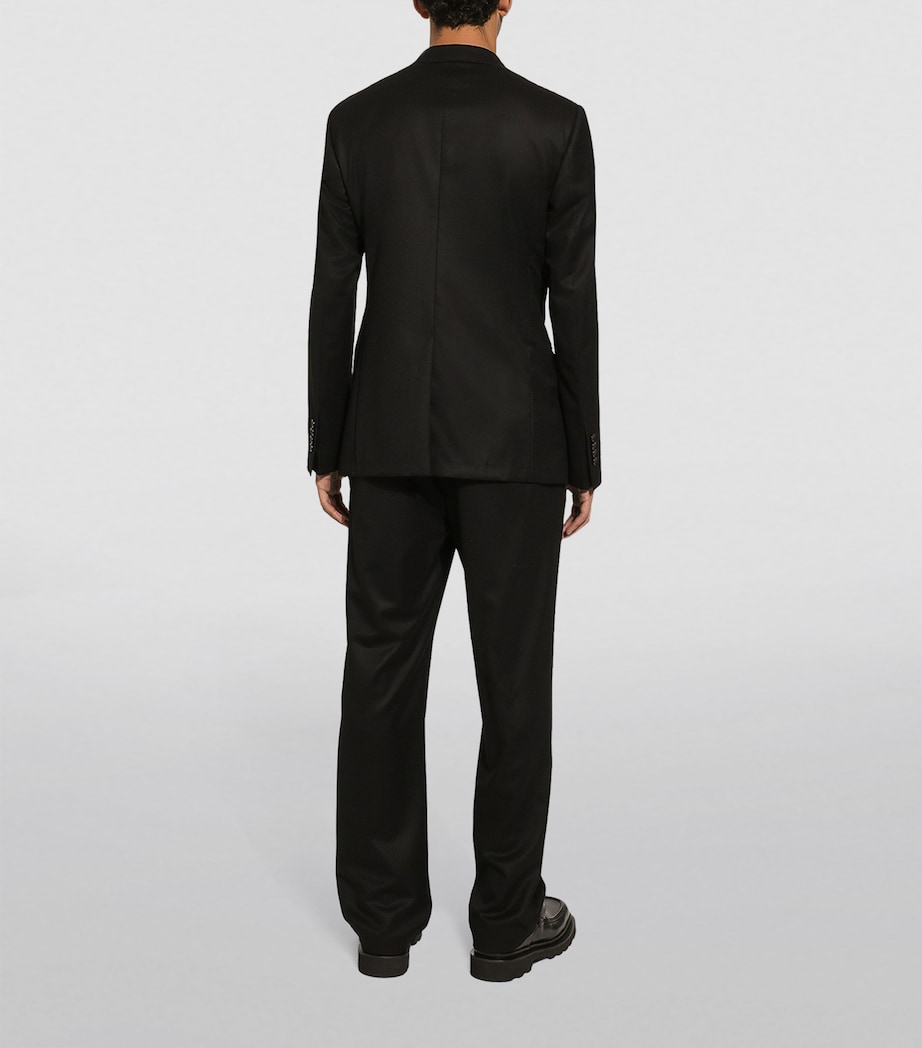 Virgin Wool Double-Breasted Blazer N0000-BLACK Image 3