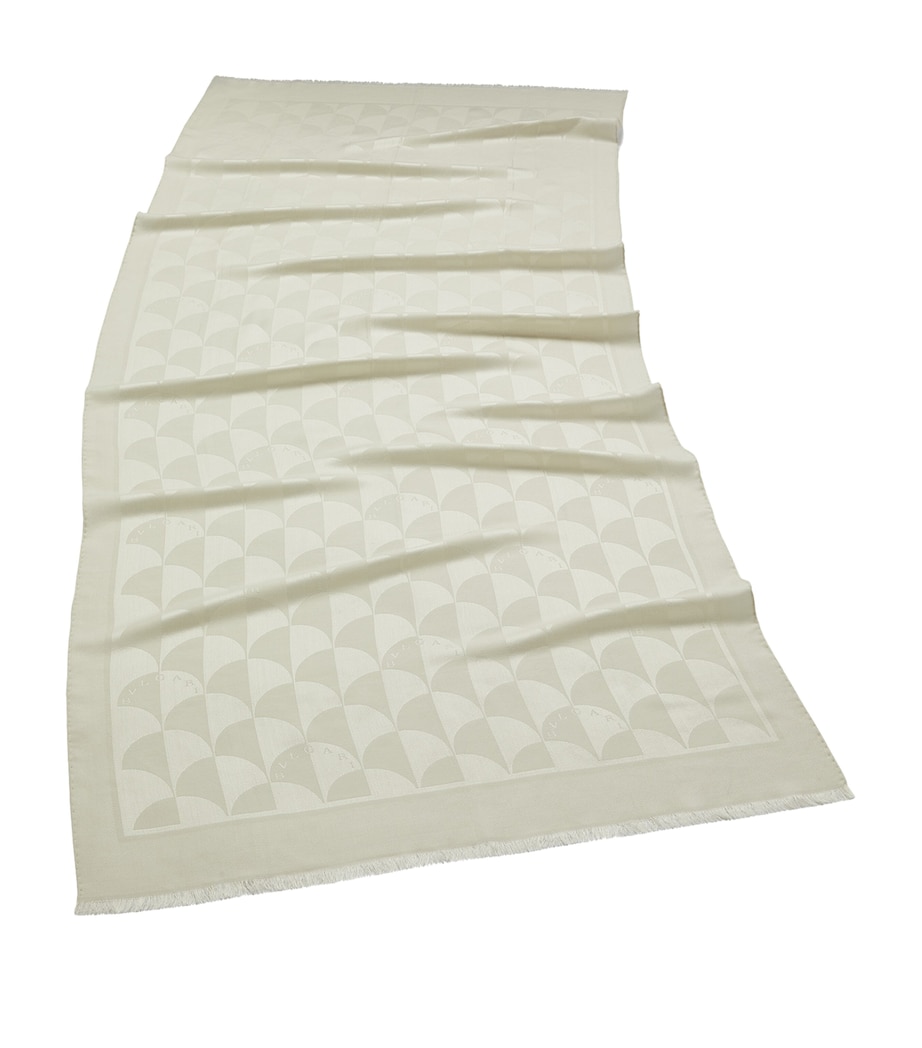 Silk-Wool Calla Scarf WHITE Image 1