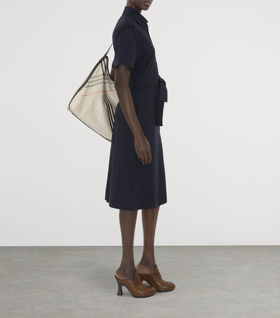 Wool Mini Shirt Dress NAVY Image 5