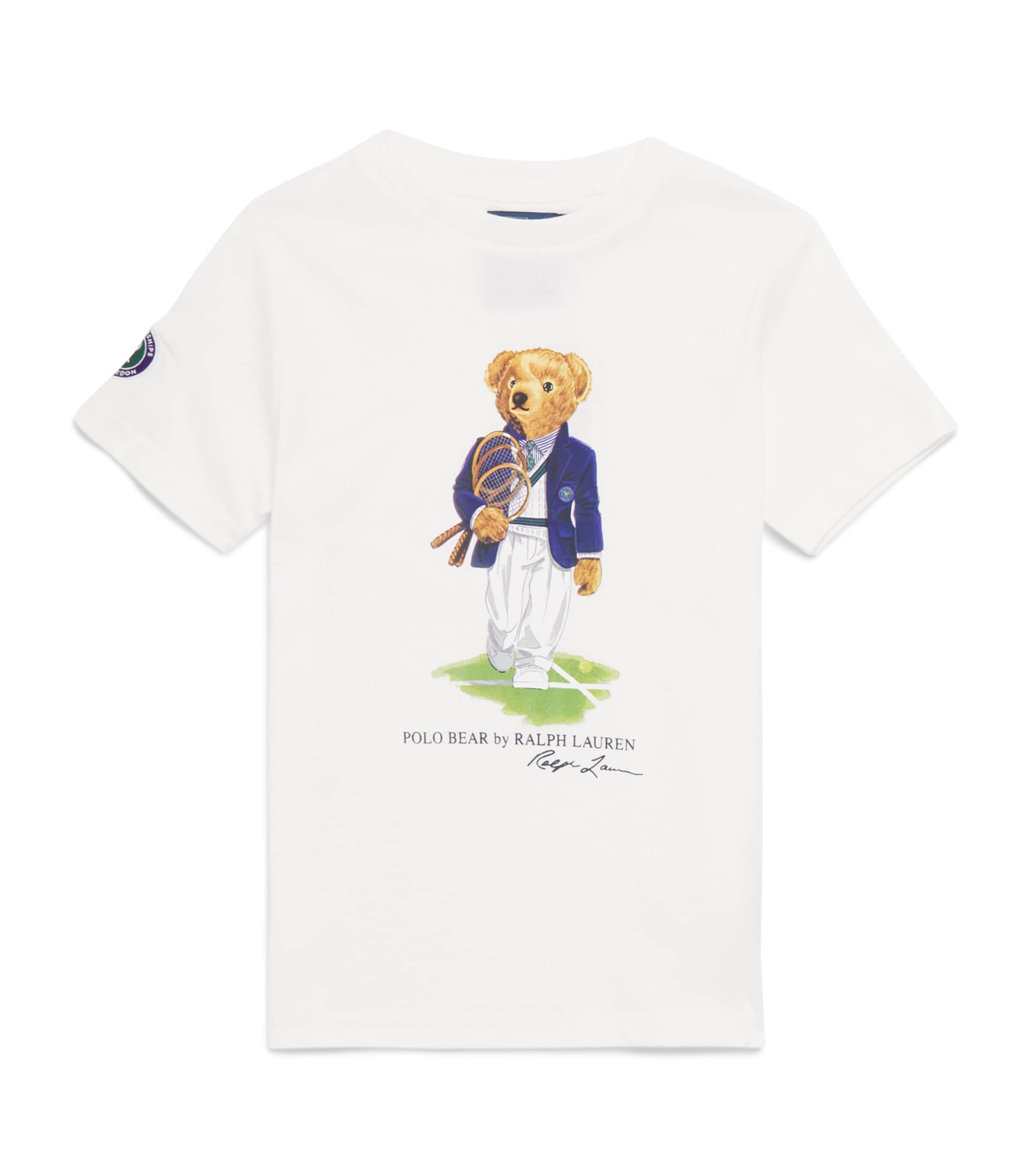 Ralph Lauren Kids x Wimbledon Cotton Polo Bear T-Shirt (2-7 Years) White Image 1