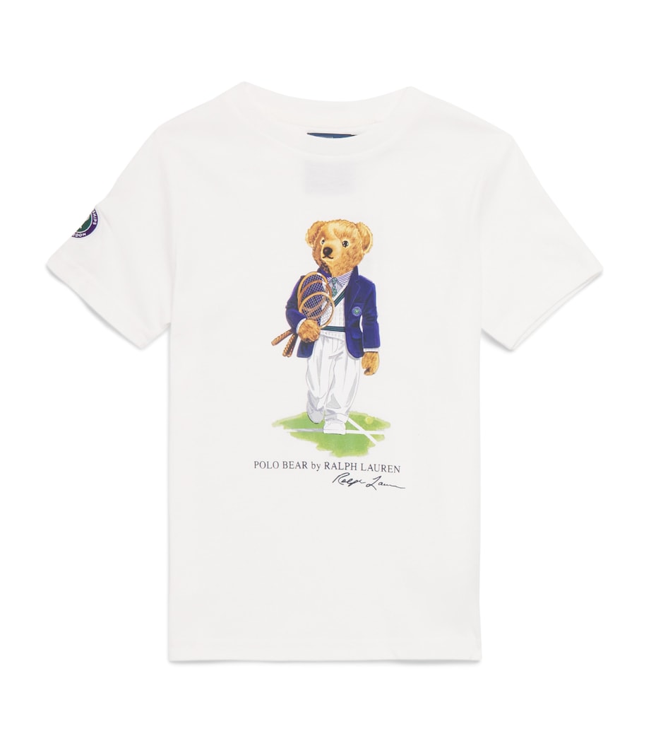 Ralph Lauren Kids x Wimbledon Cotton Polo Bear T-Shirt (2-7 Years) White Image 1