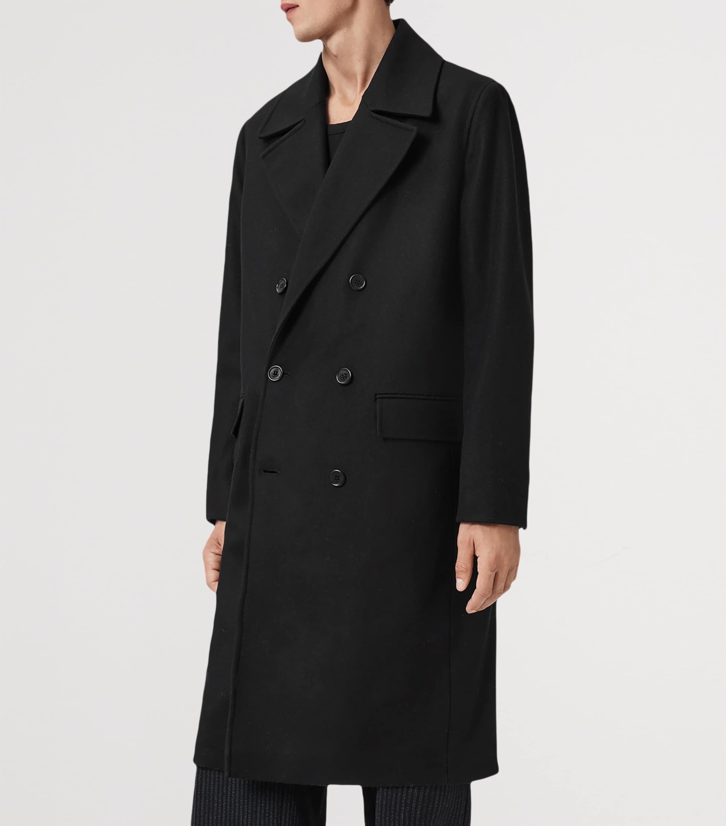 Wool-Blend Curran Overcoat BLACK Image 8