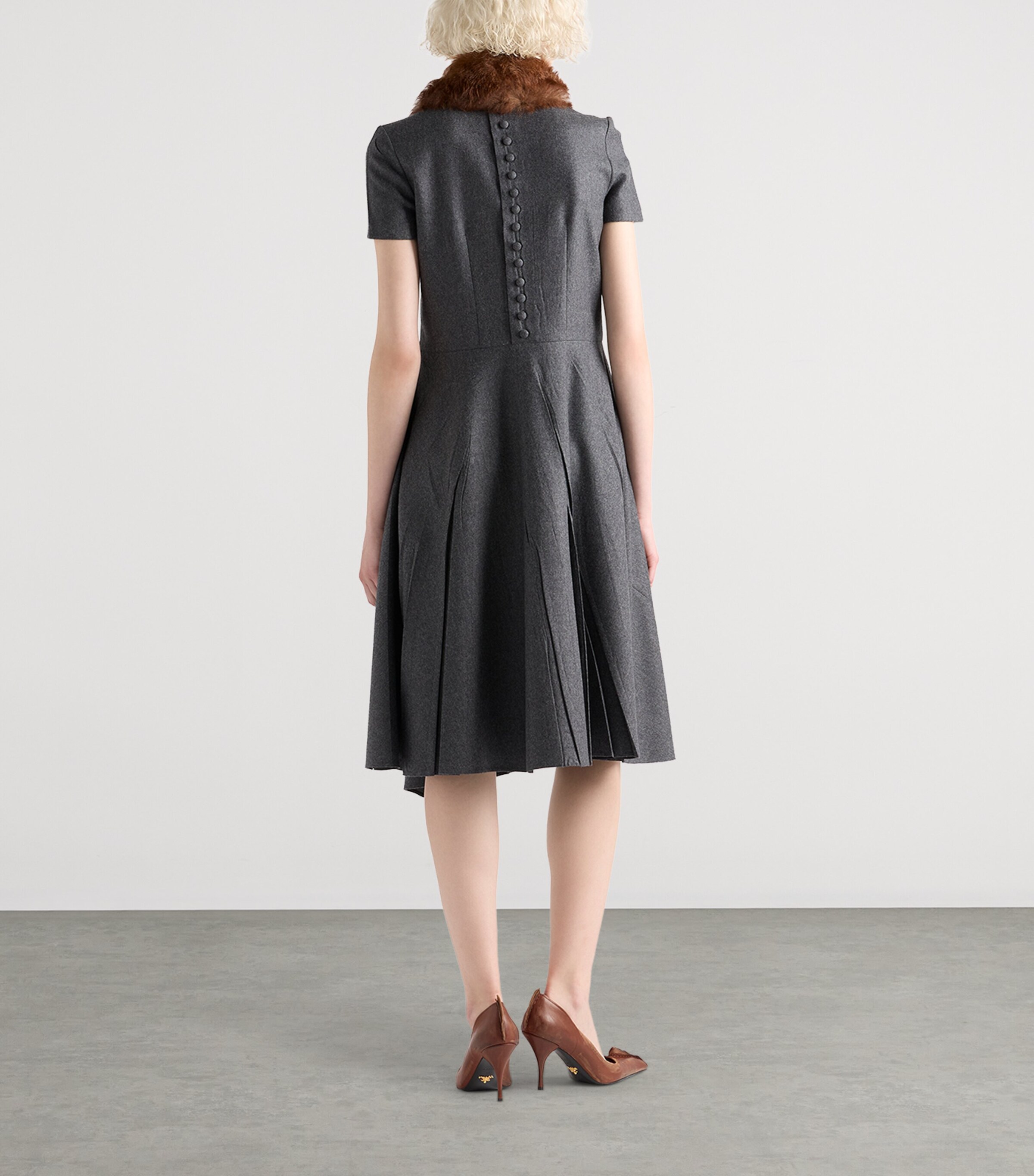 Wool Flannel Midi Dress F0480 Image 5