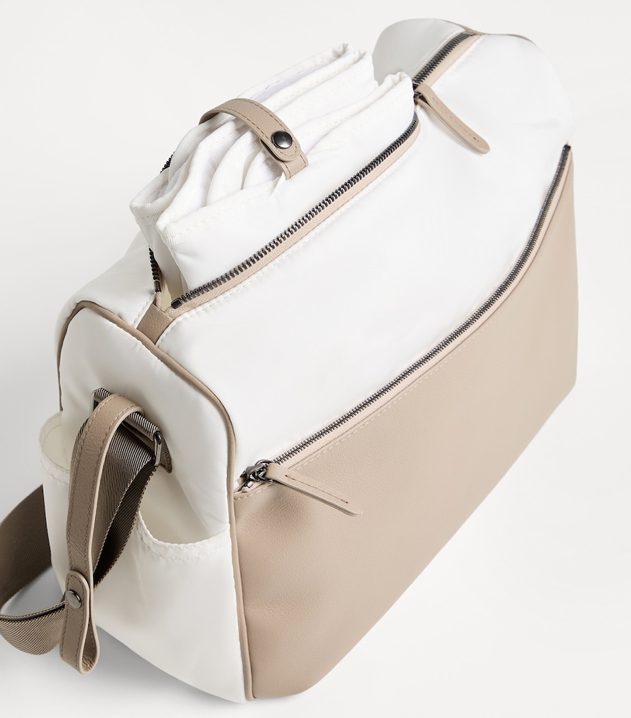 Brunello Cucinelli Kids Leather-Nylon Changing Bag Image 4