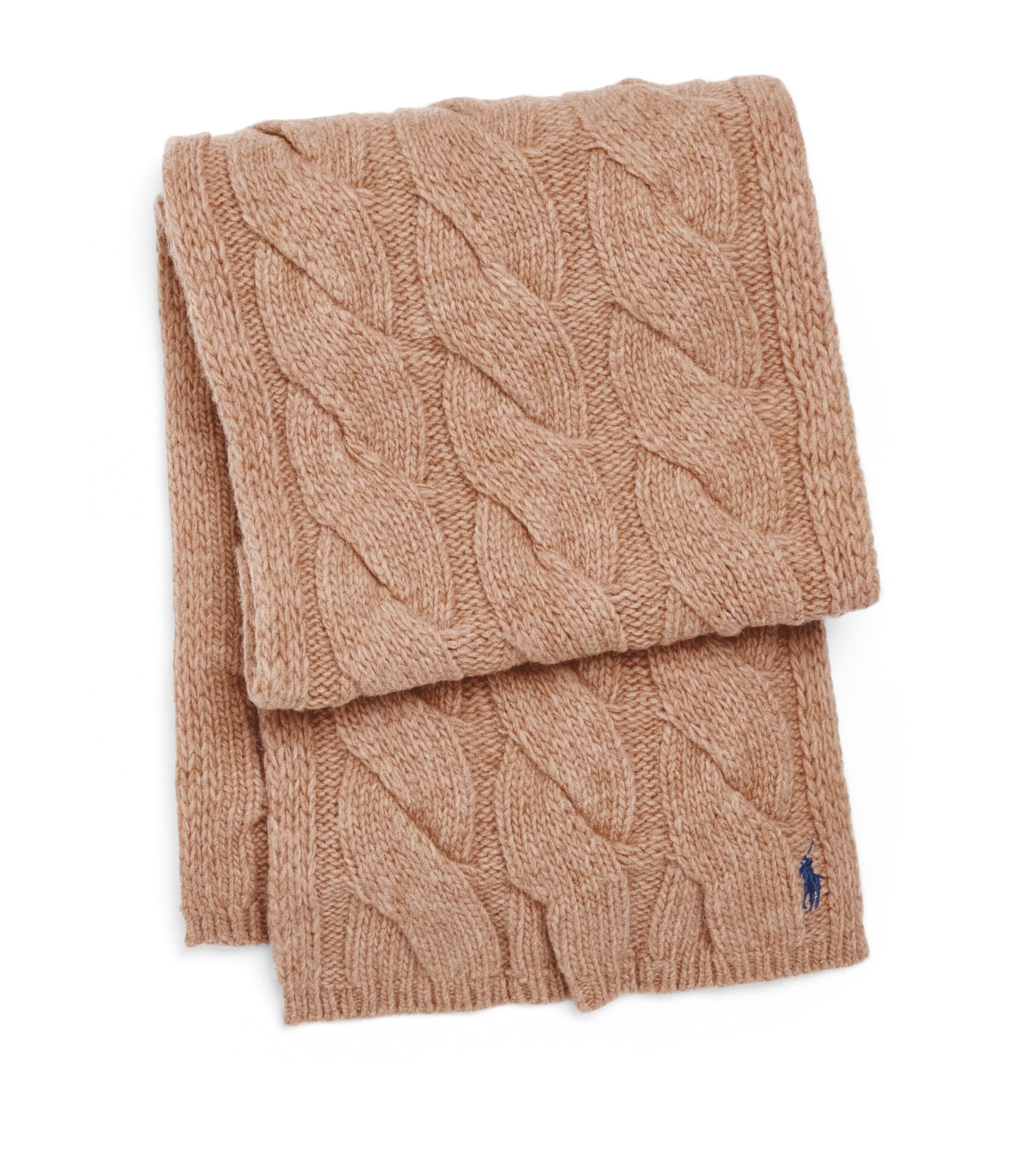 Polo Ralph Lauren Wool Cable-Knit Scarf Camel Image 1