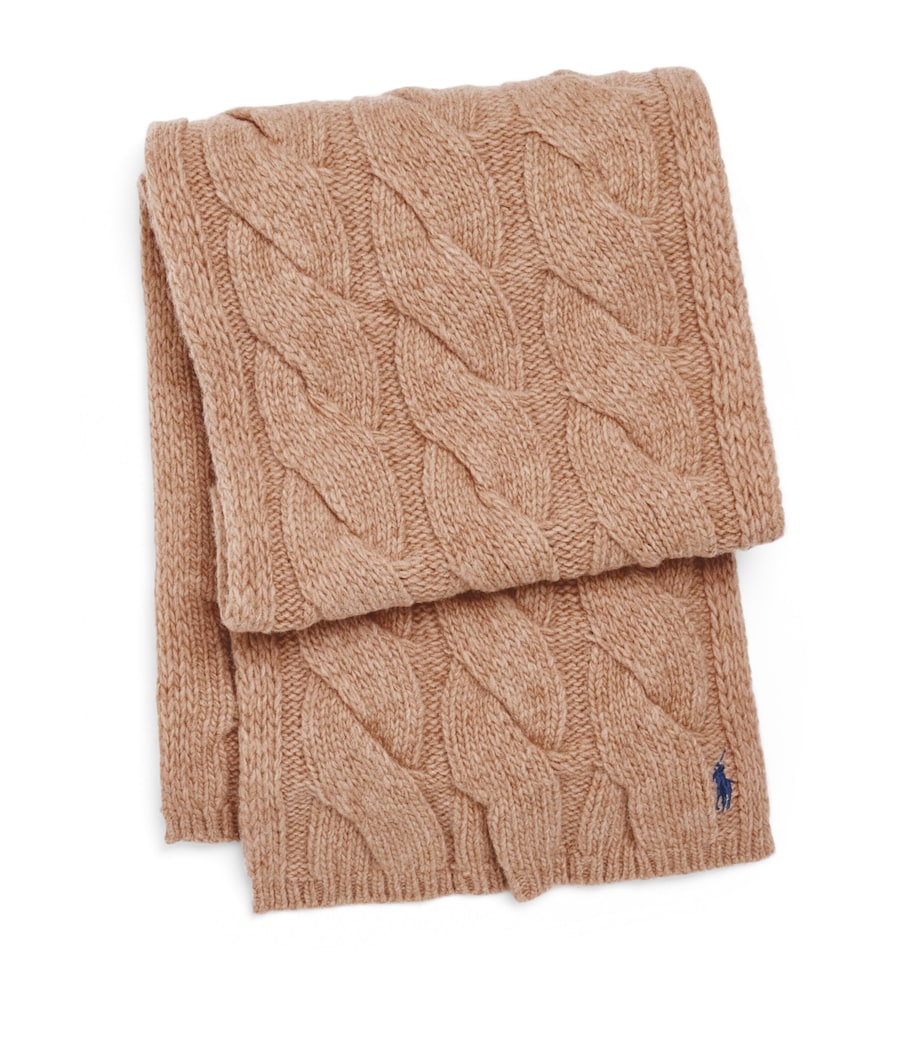 Polo Ralph Lauren Wool Cable-Knit Scarf Camel Image 1