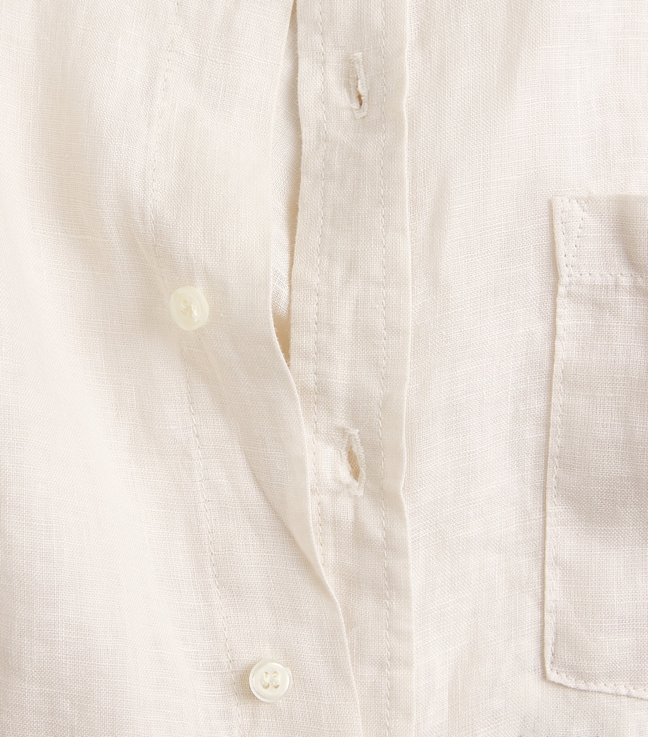 Citizens of Humanity Womens Linen Shrunken Kayla Shirt Pale Stone Image 6