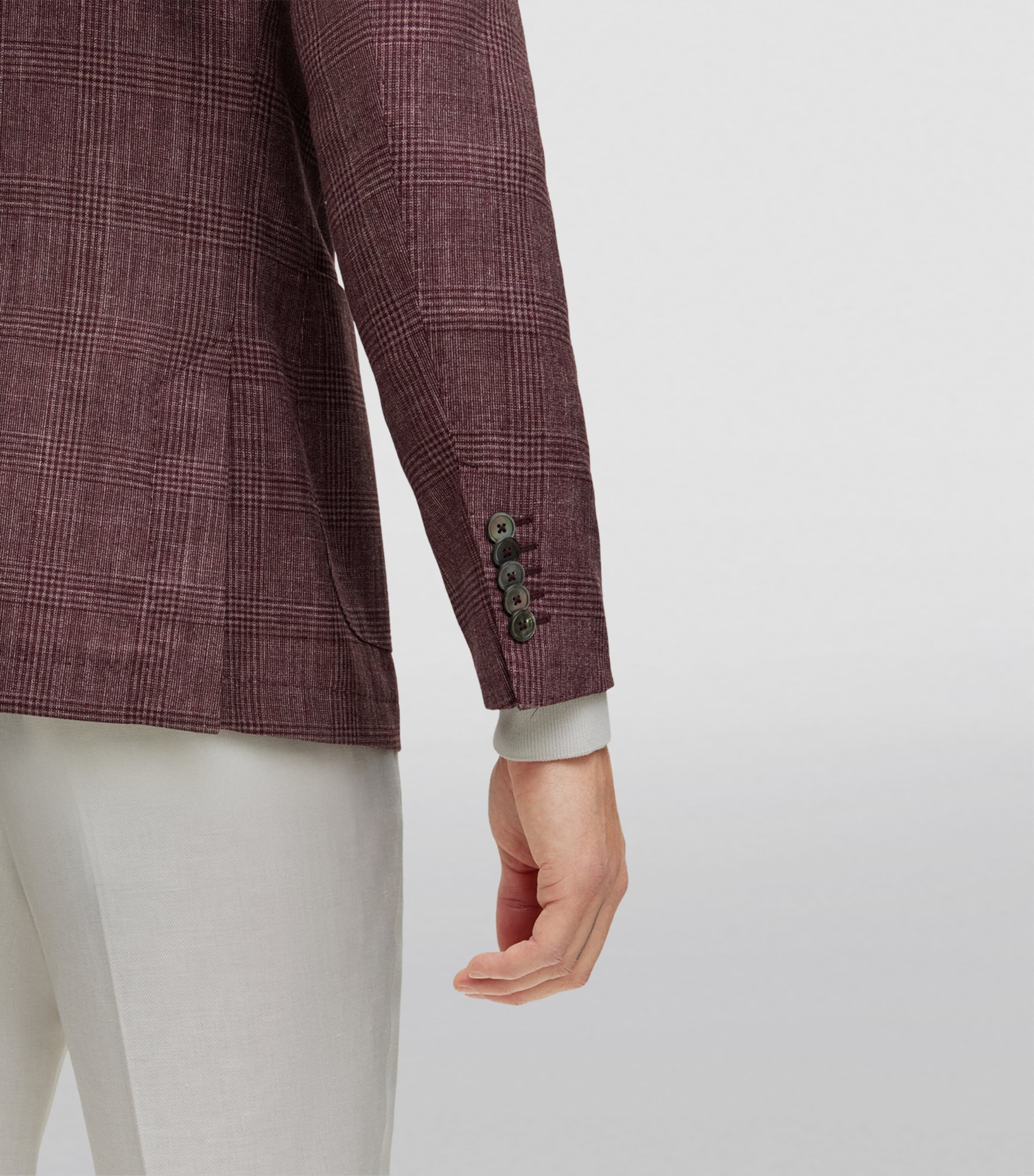 Wool-Silk Check Jacket 601 Image 5