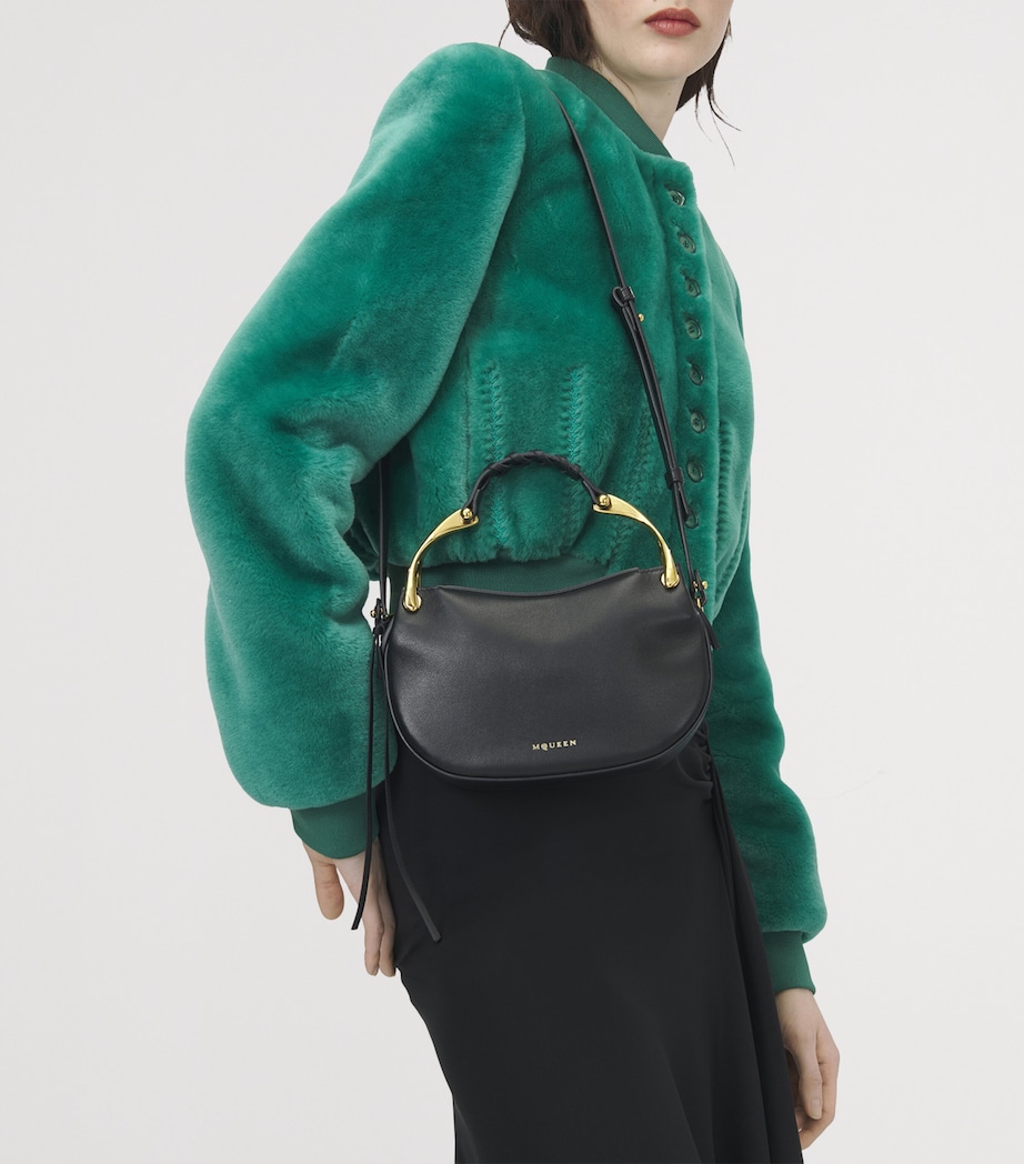 McQueen Mini Leather Wishbone Top-Handle Bag Image 2