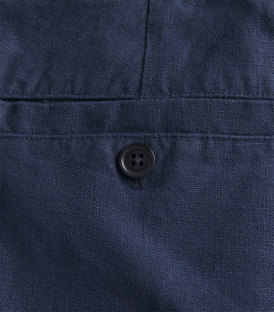 NN.07 Mens Linen Billie Trousers Navy Blue Image 6