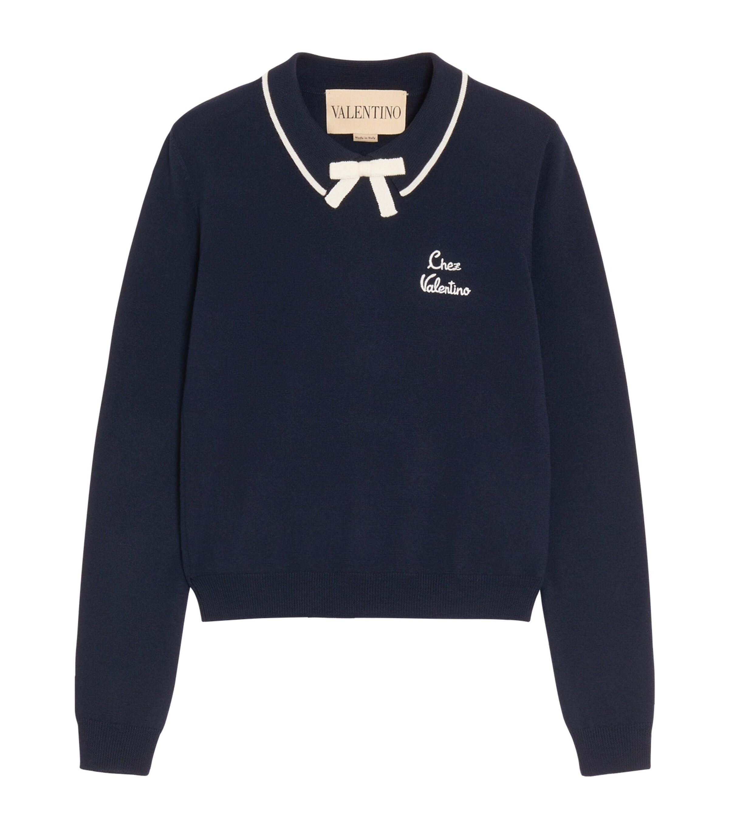 Valentino Womens Virgin Wool Chez Valentino Sweater Image 1