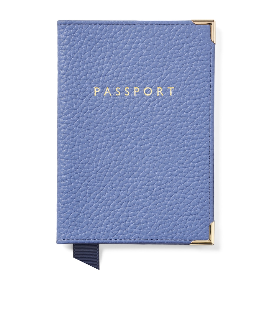 Leather Passport Cover CAPRI BLUE Image 1