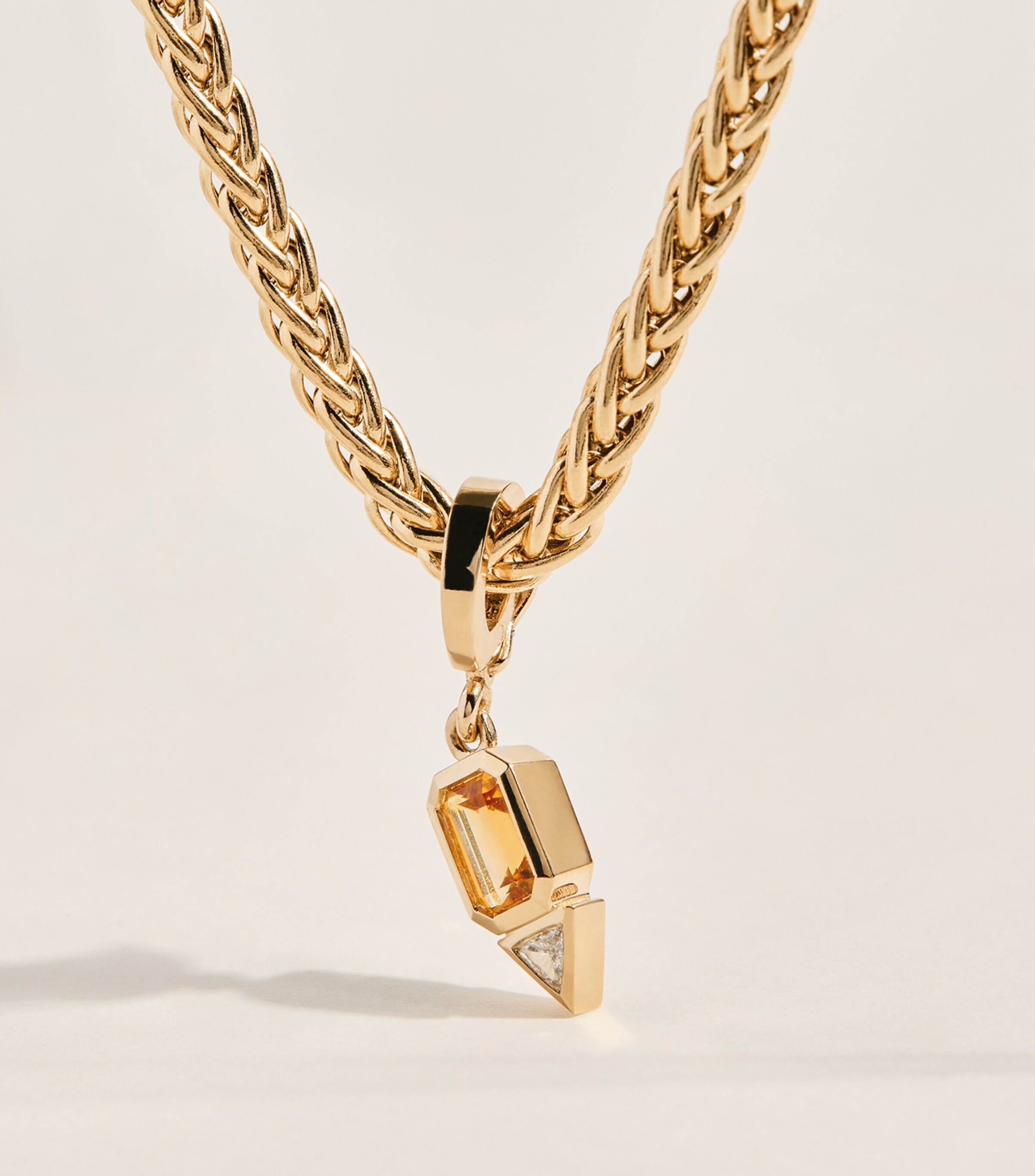 Azlee Yellow Gold, Diamond and Citrine November Charm Yellow Gold Image 4