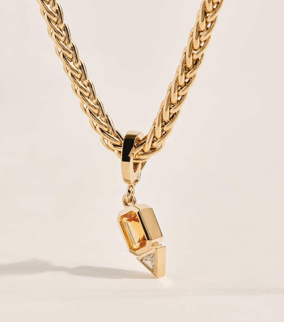 Azlee Yellow Gold, Diamond and Citrine November Charm Yellow Gold Image 4