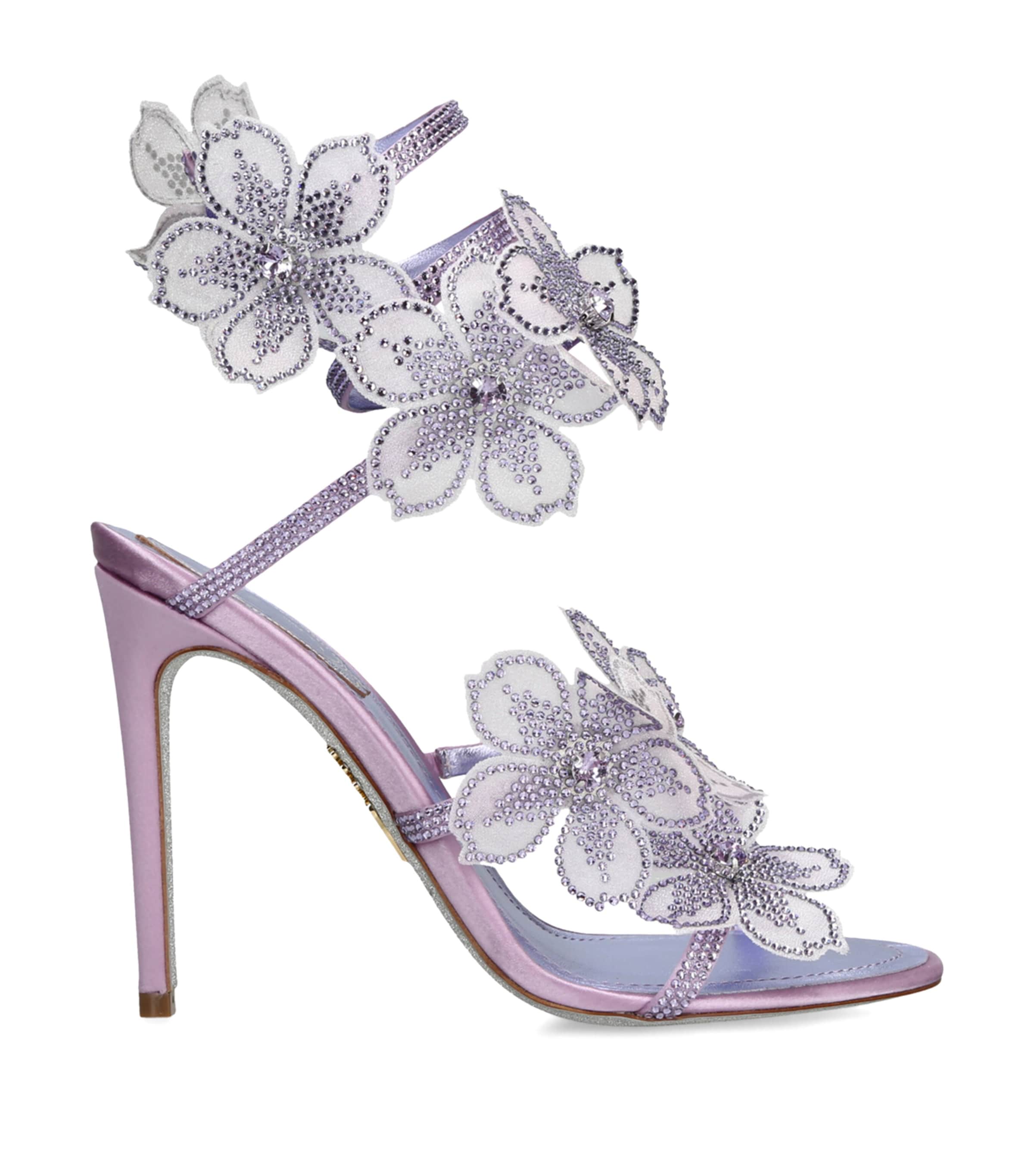 Satin Floral Cleo Sandals 105 LILAC Image 1