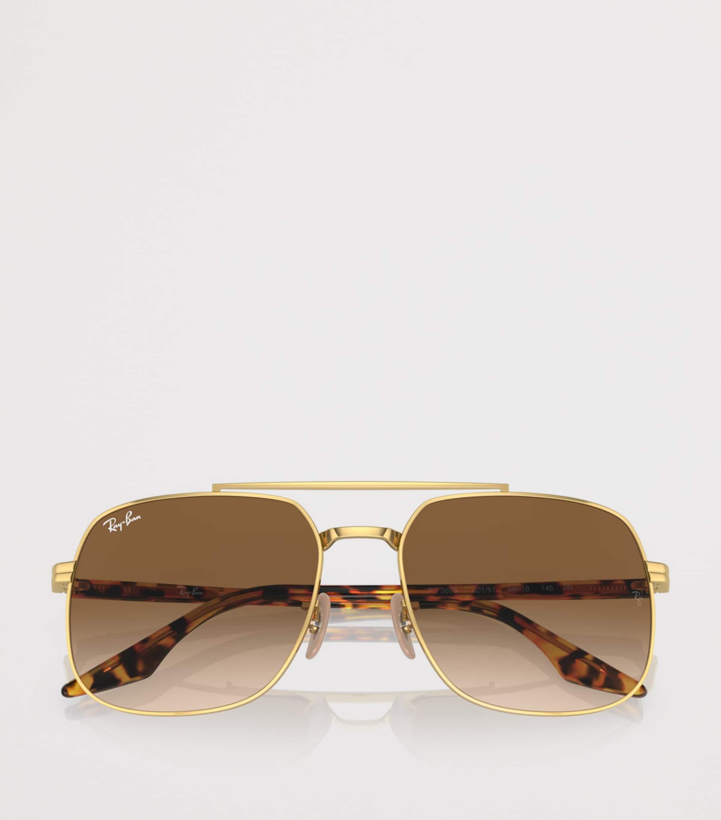 Ray-Ban Rounded Pilot Sunglasses Gold Image 5