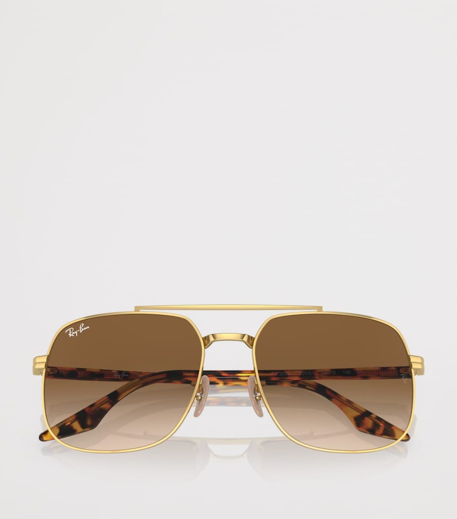 Ray-Ban Rounded Pilot Sunglasses Gold Image 5