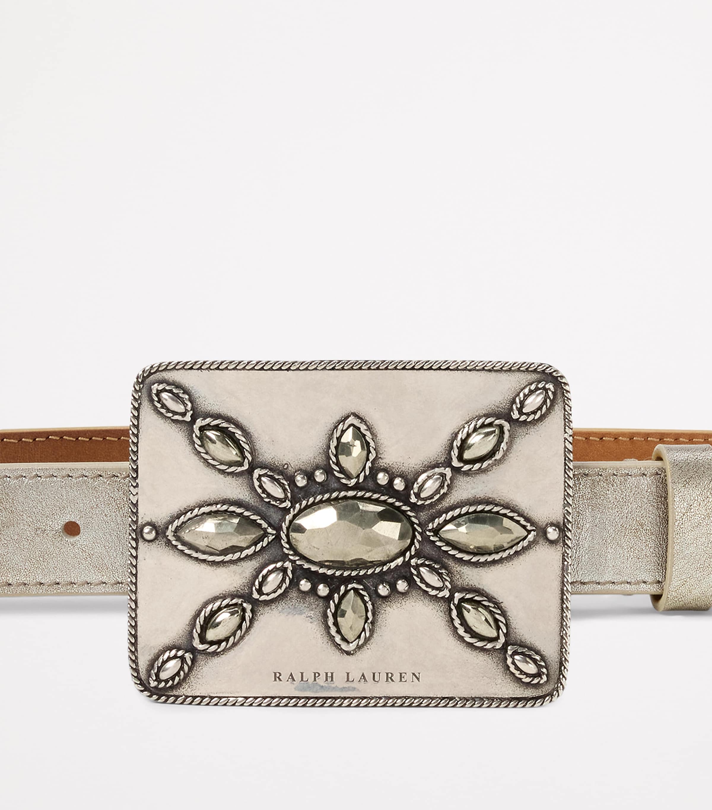 Leather Embellished Belt SILVER/PYRITE Image 5