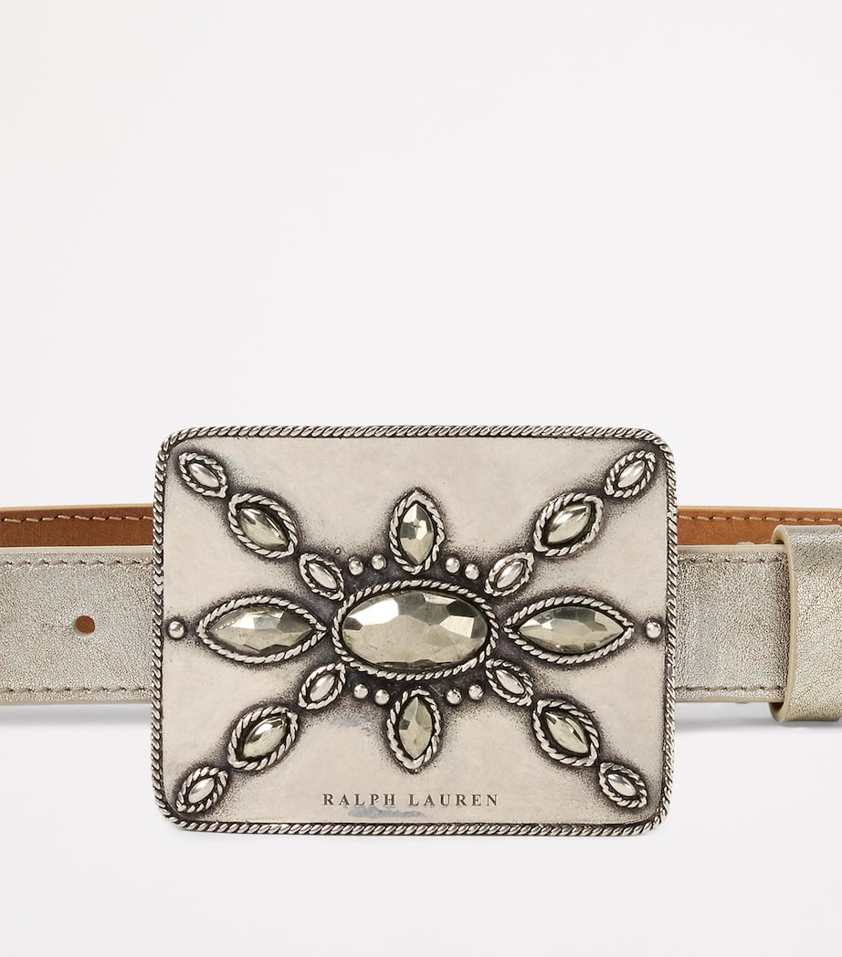 Leather Embellished Belt SILVER/PYRITE Image 5