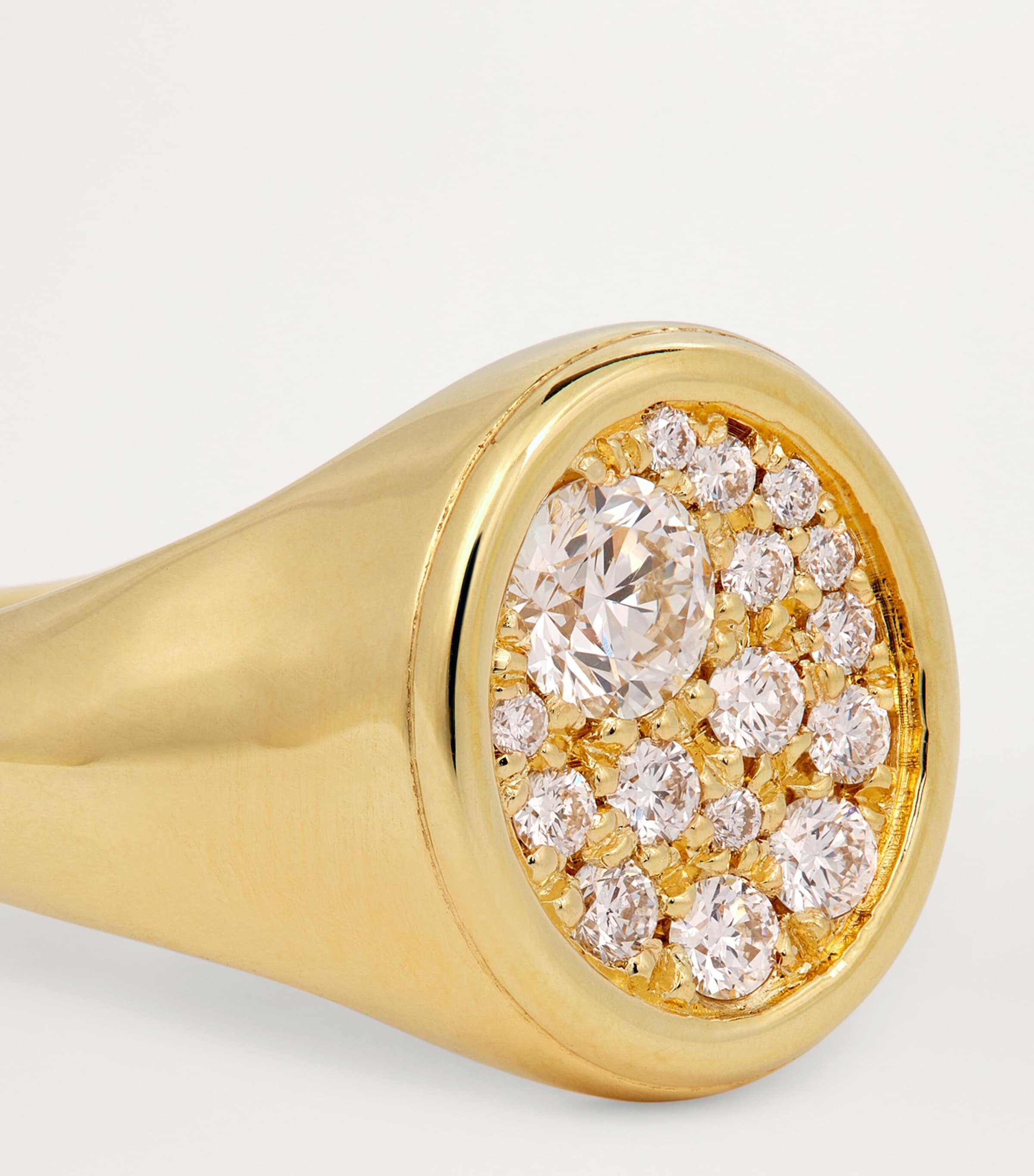 Yellow Gold and Diamond Forget Me Not Signet Ring YELLOW GOLD Image 6